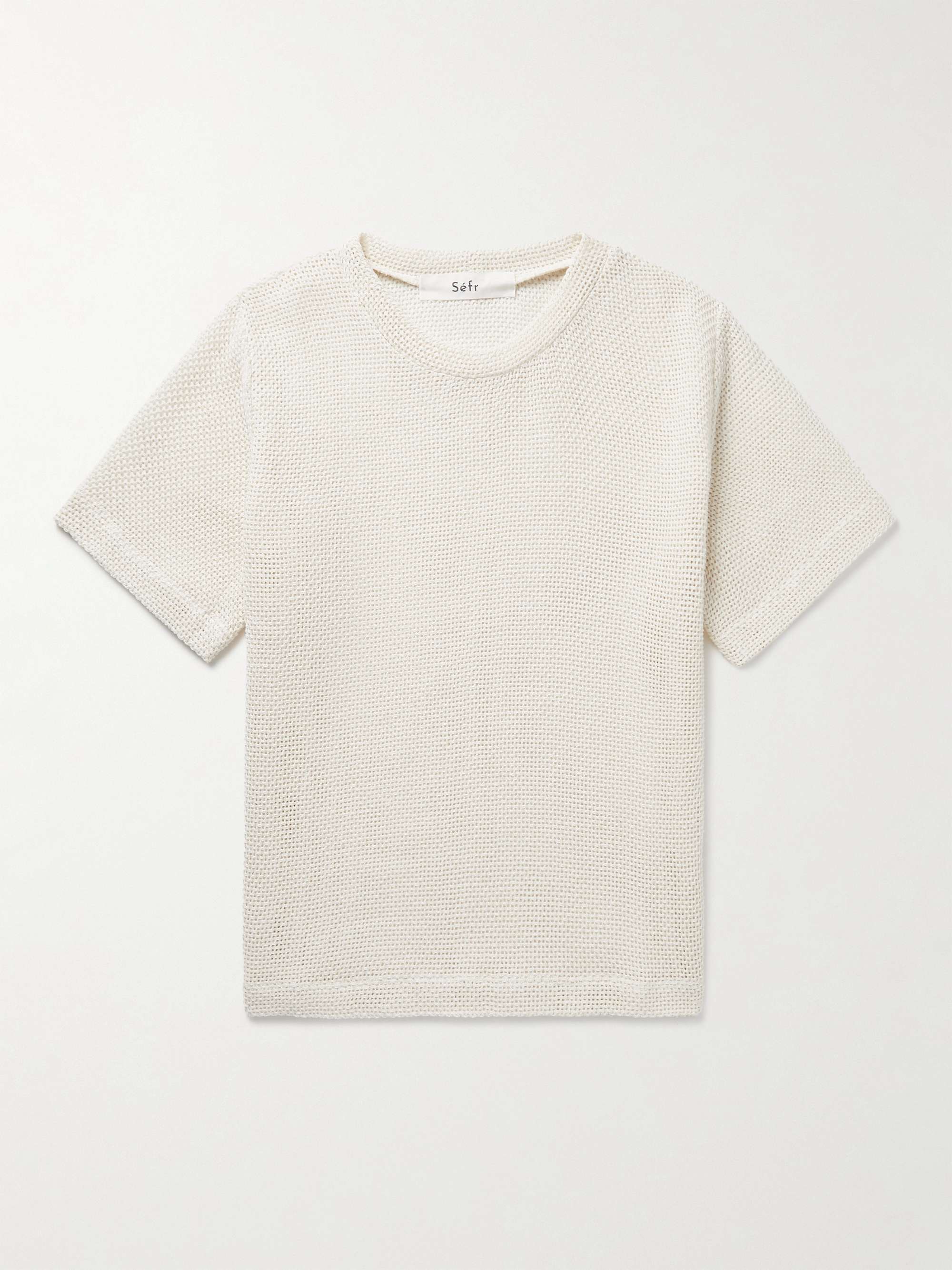 SÉFR Haven Open-Knit Cotton-Blend T-Shirt | MR PORTER