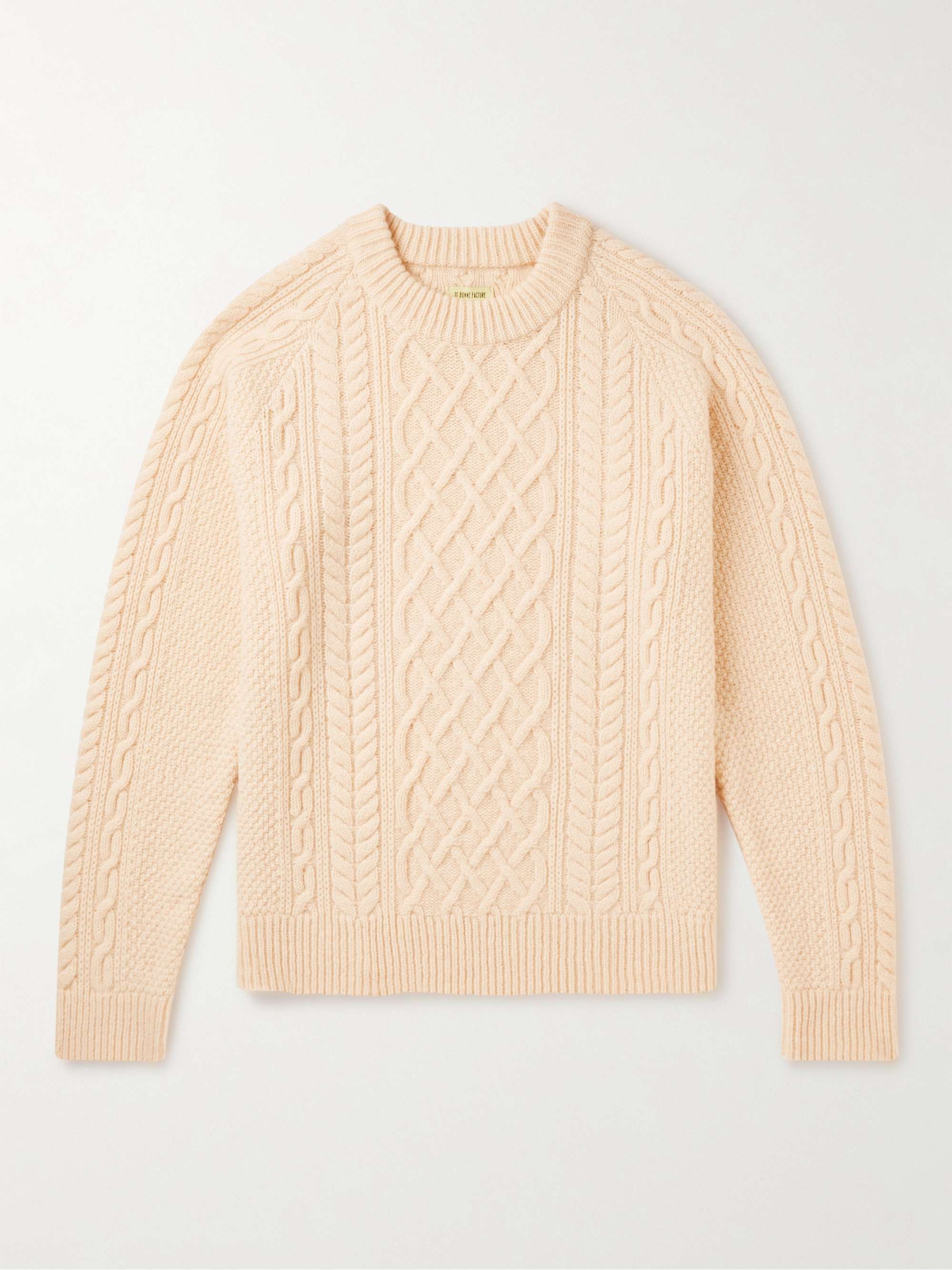 DE BONNE FACTURE Cable-Knit Merino Wool Sweater | MR PORTER