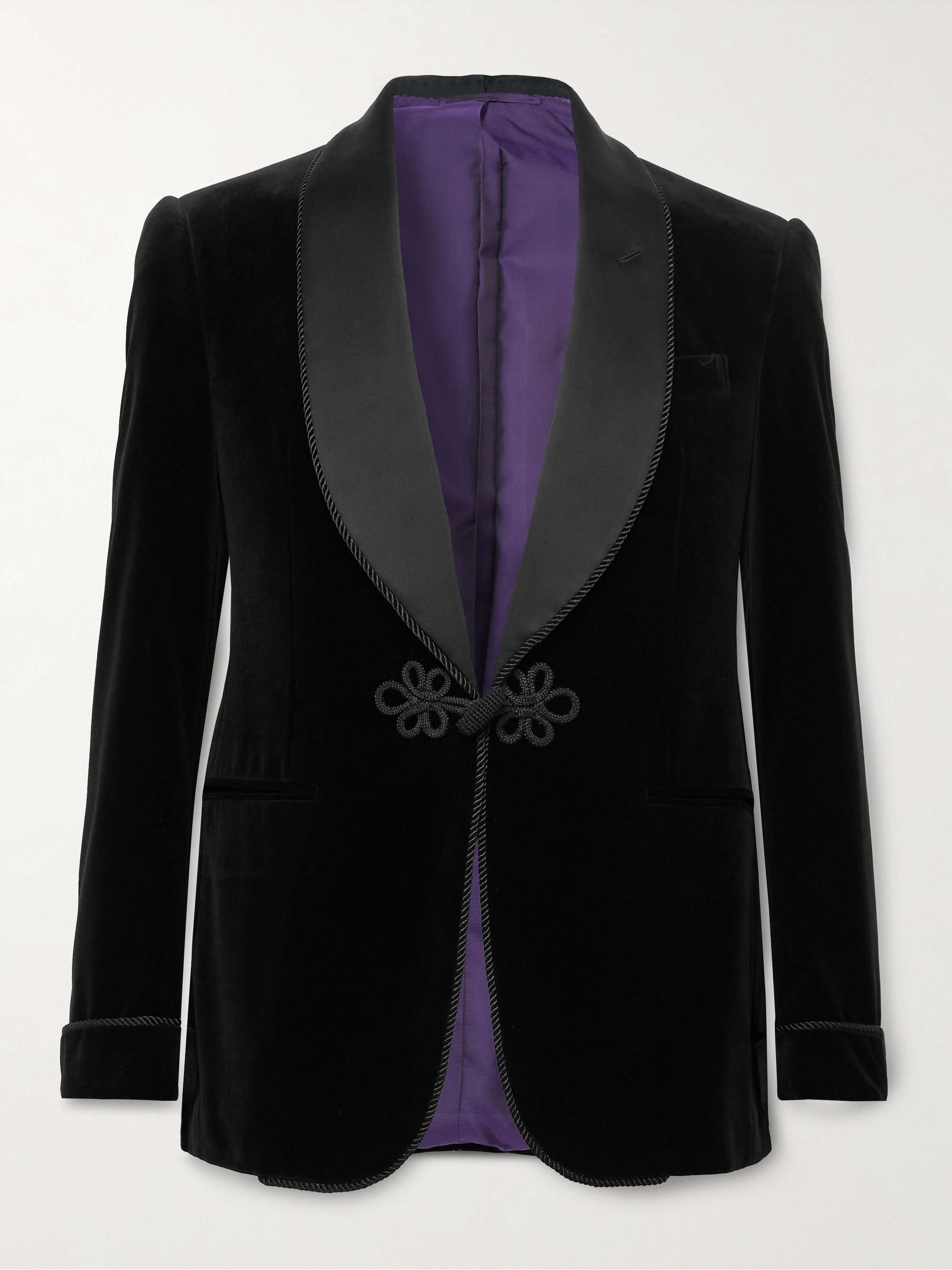 RALPH LAUREN PURPLE LABEL Astaire Shawl-Collar Satin-Trimmed Cotton-Velvet  Tuxedo Jacket | MR PORTER