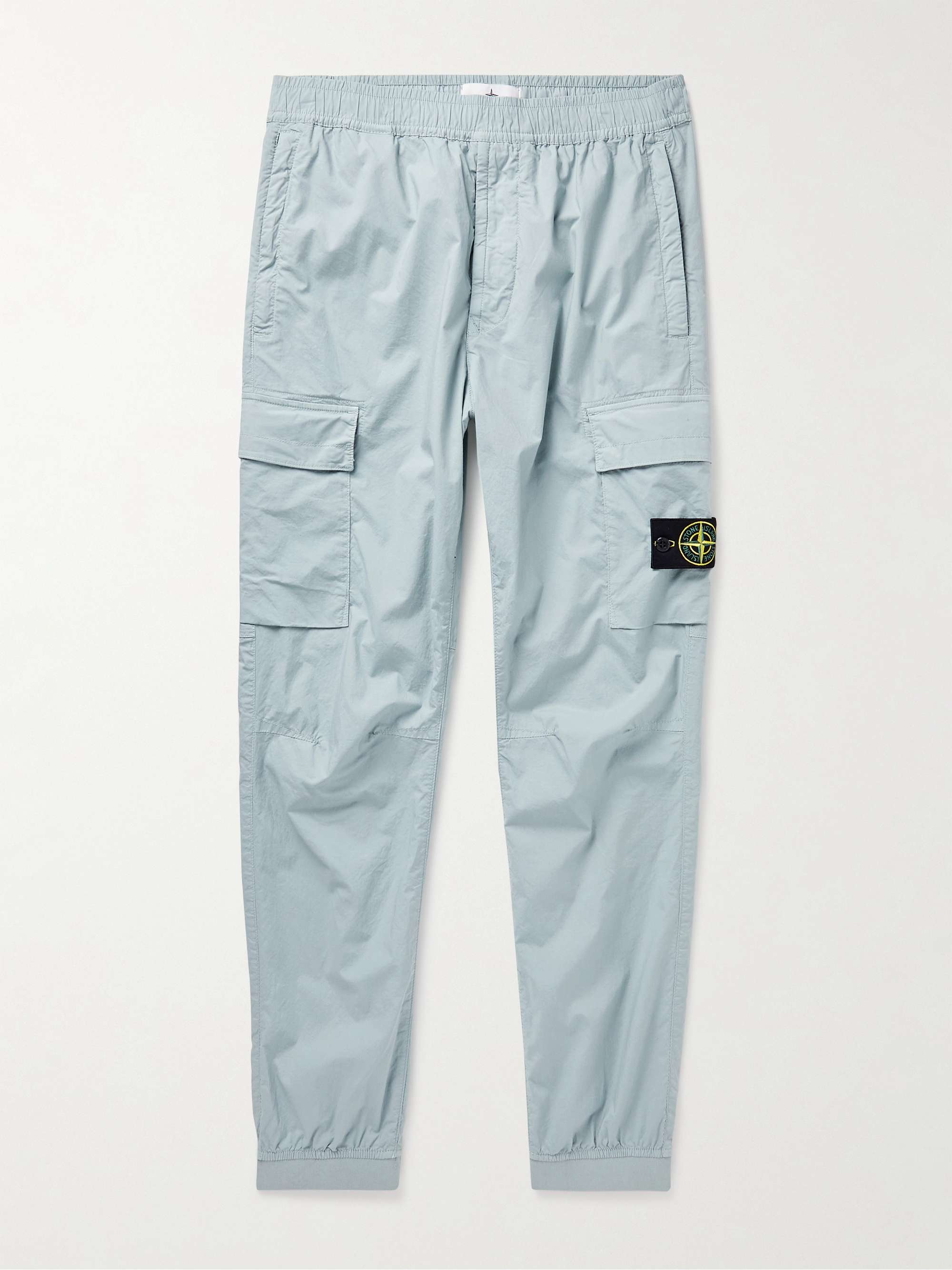 STONE ISLAND Tapered Garment-Dyed Stretch-Cotton Cargo Trousers | MR PORTER