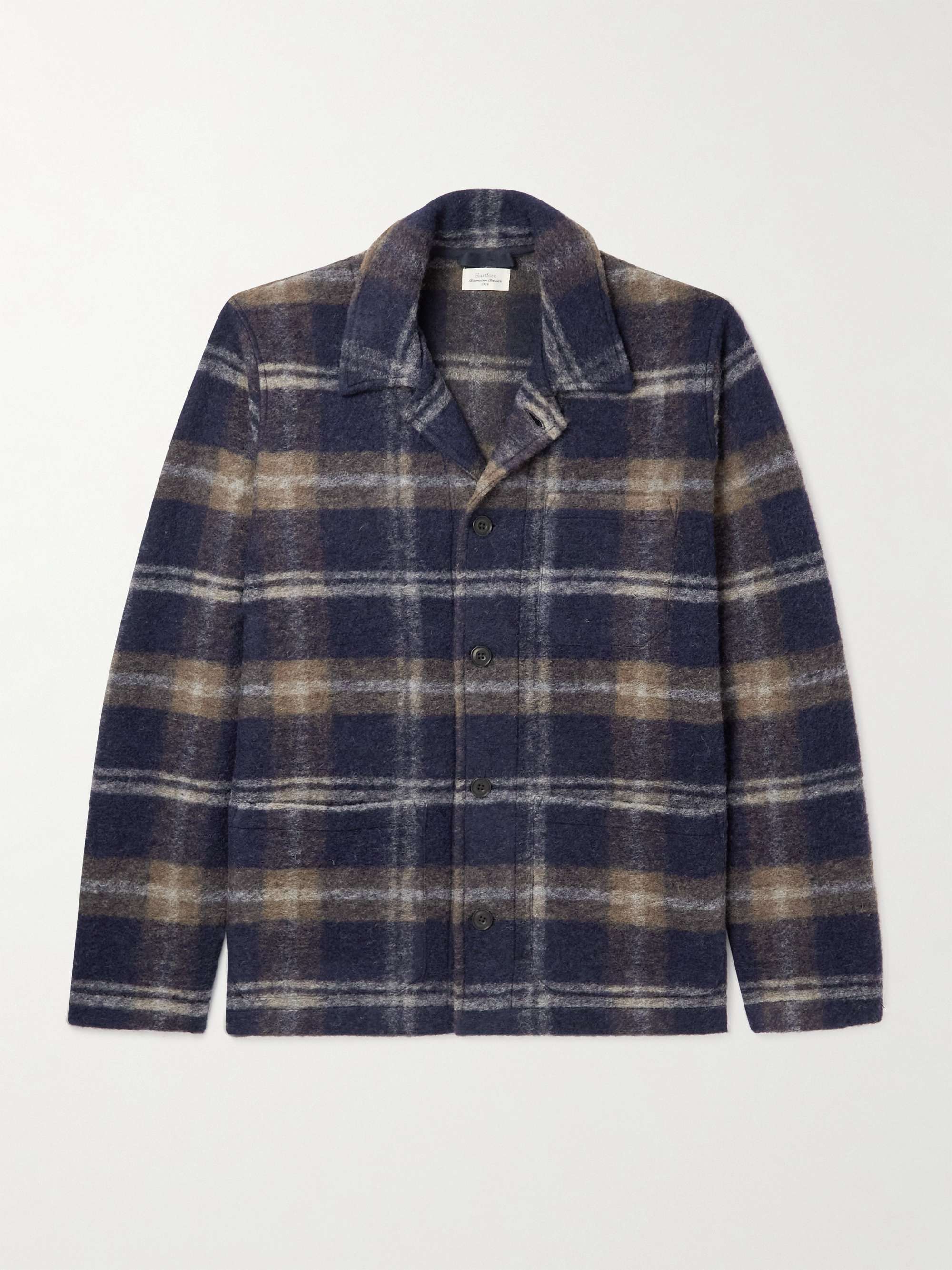 HARTFORD Checked Wool-Blend Overshirt for Men | MR PORTER