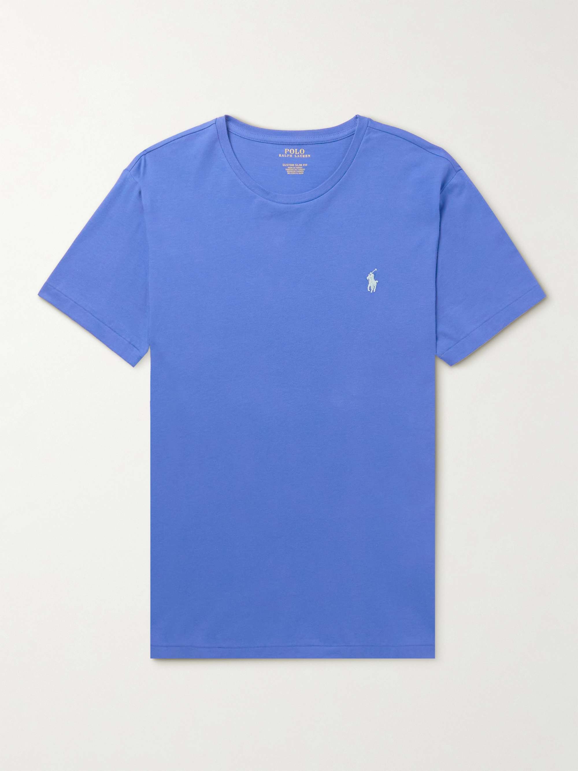 Blue Logo-Embroidered Cotton-Jersey T-Shirt | POLO RALPH LAUREN | MR PORTER
