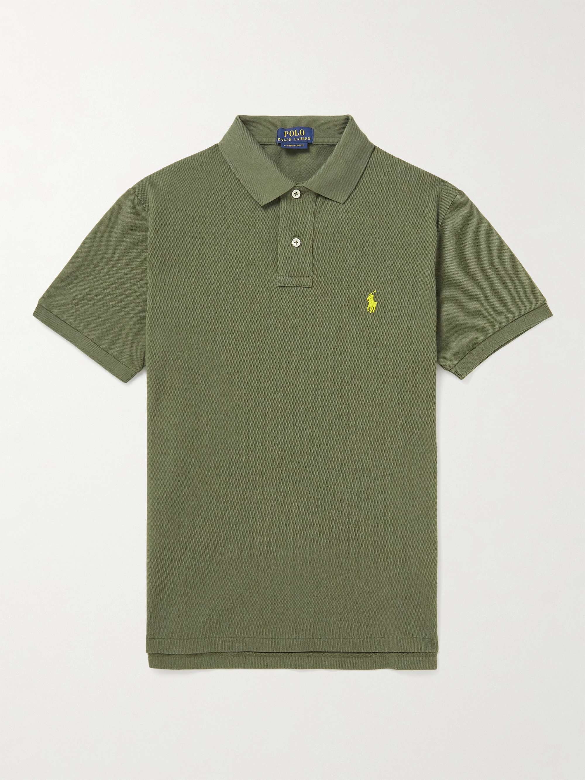 Green Slim-Fit Cotton-Piqué Polo Shirt | POLO RALPH LAUREN | MR PORTER