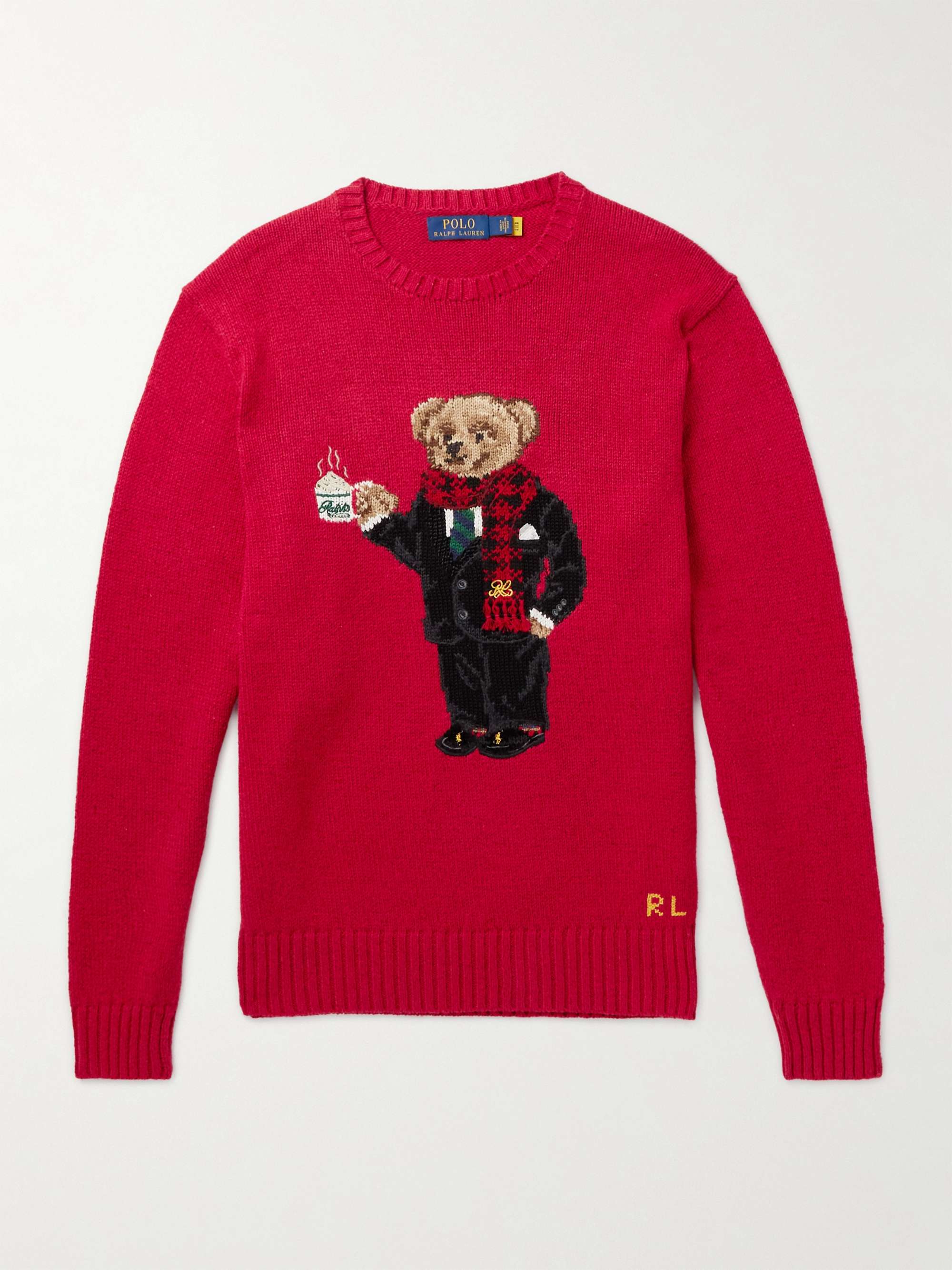 Red Intarsia Cotton-Blend Sweater | POLO RALPH LAUREN | MR PORTER