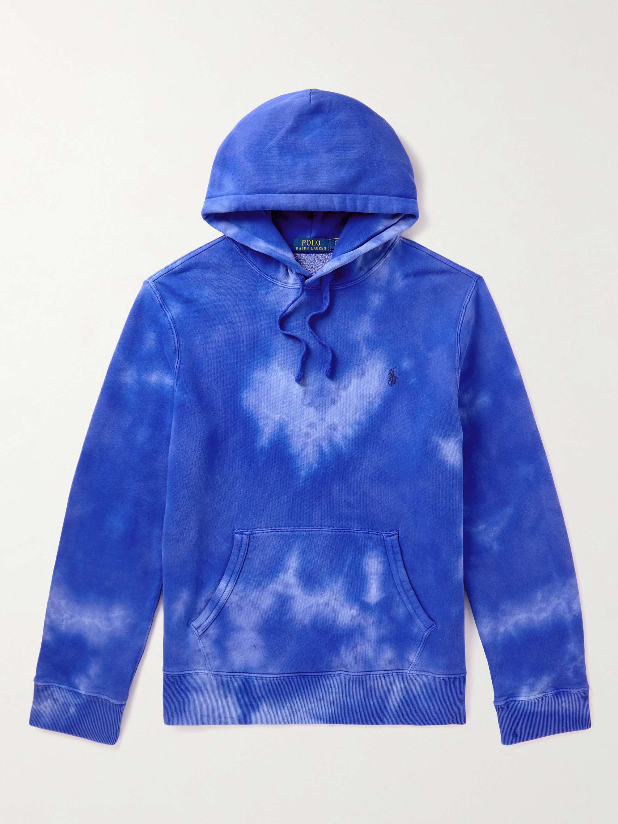 POLO RALPH LAUREN Logo-Embroidered Tie-Dyed Cotton-Jersey Hoodie for Men |  MR PORTER