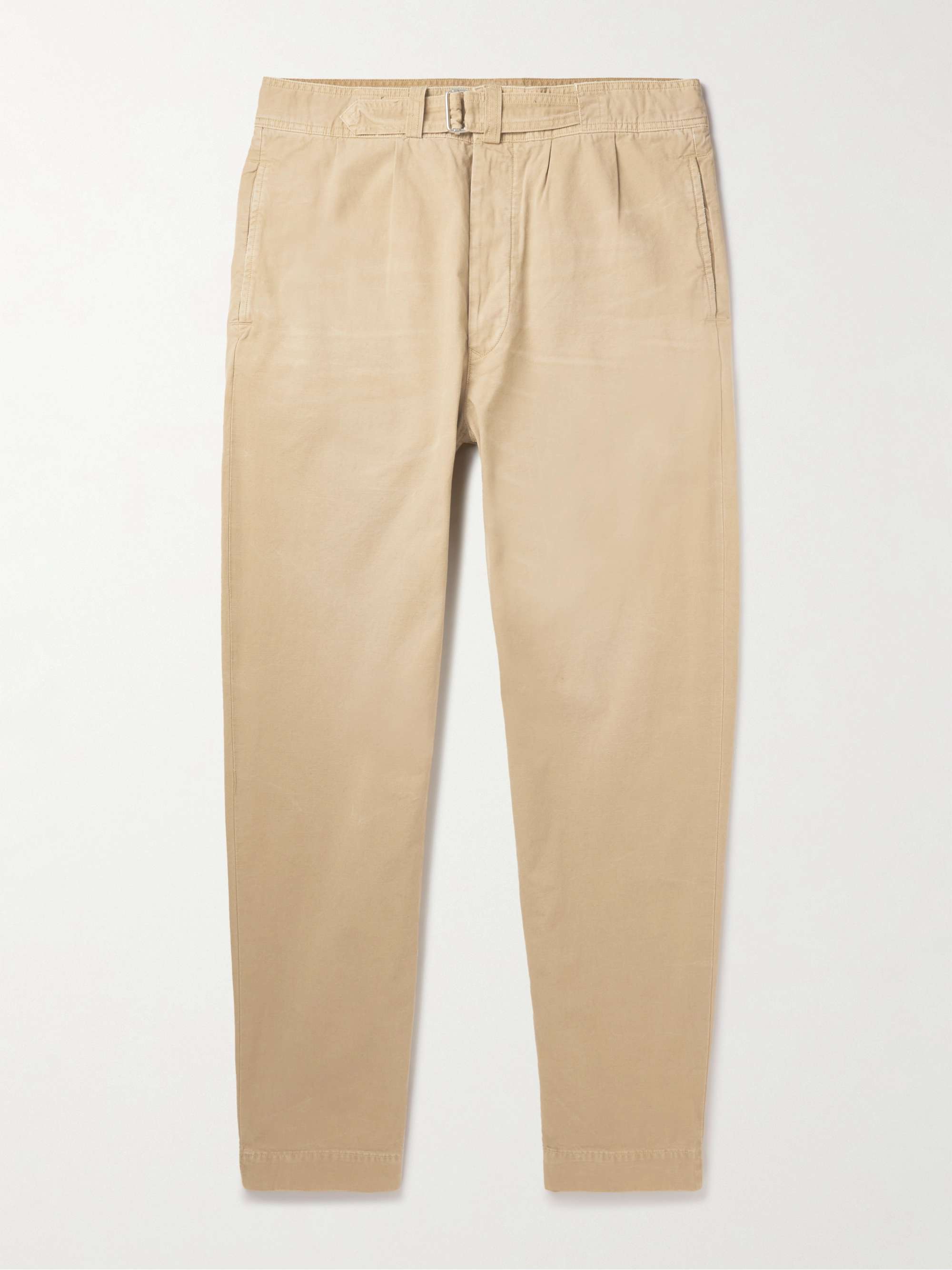 POLO RALPH LAUREN Aviator Tapered Pleated Cotton-Canvas Trousers | MR PORTER