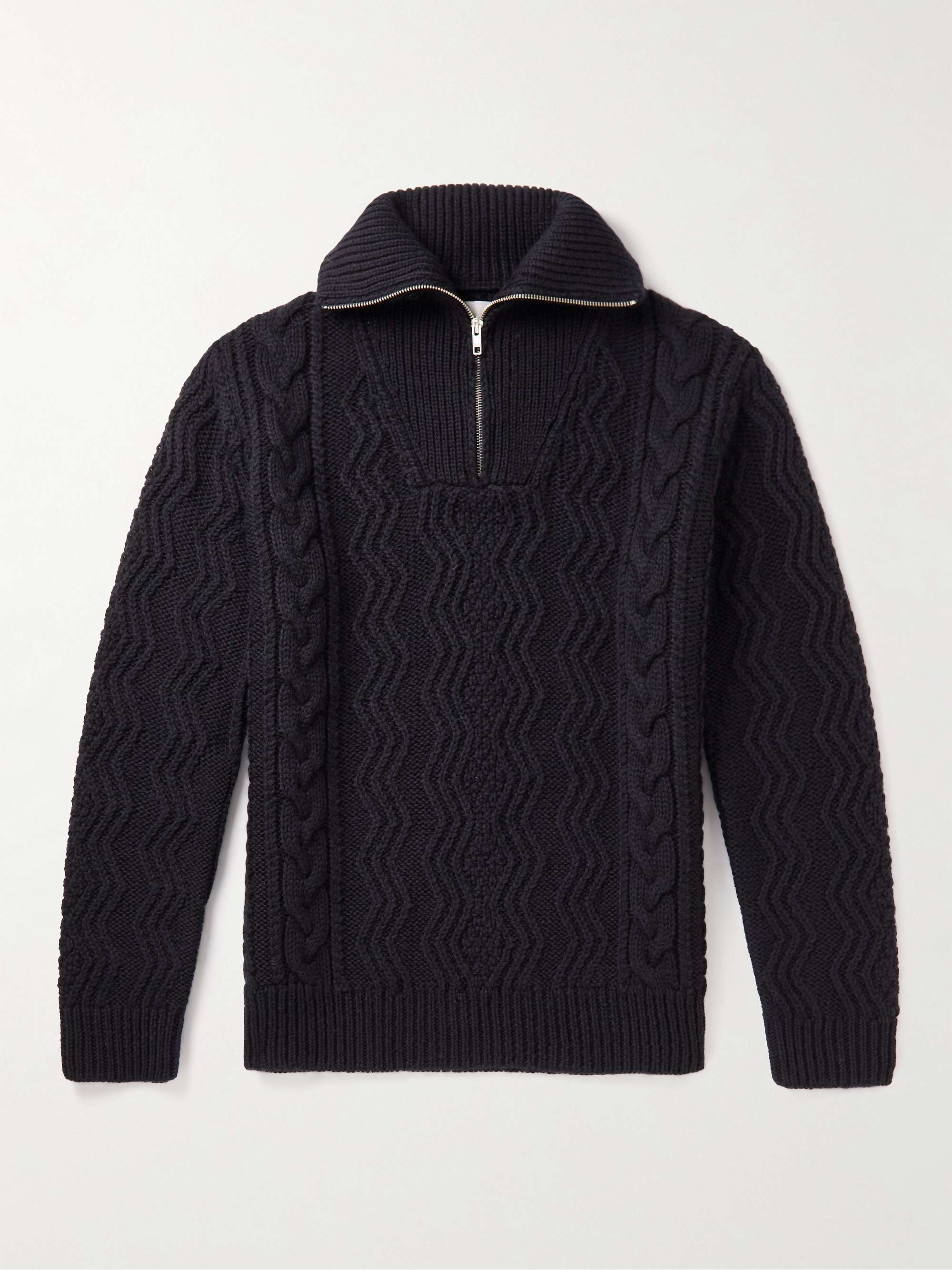 NN07 Roman 6336 Cable-Knit Wool Half-Zip Sweater for Men | MR PORTER