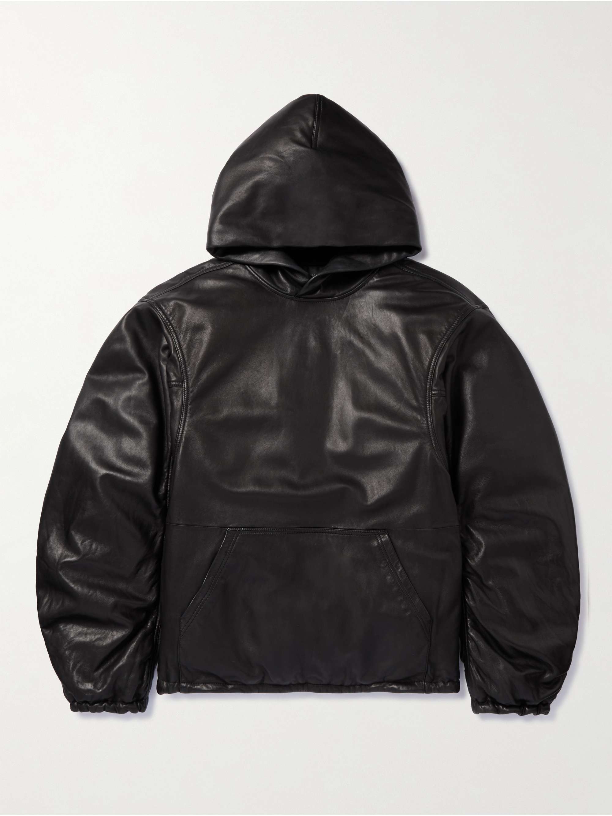 BALENCIAGA Oversized Full-Grain Leather Hoodie for Men | MR PORTER