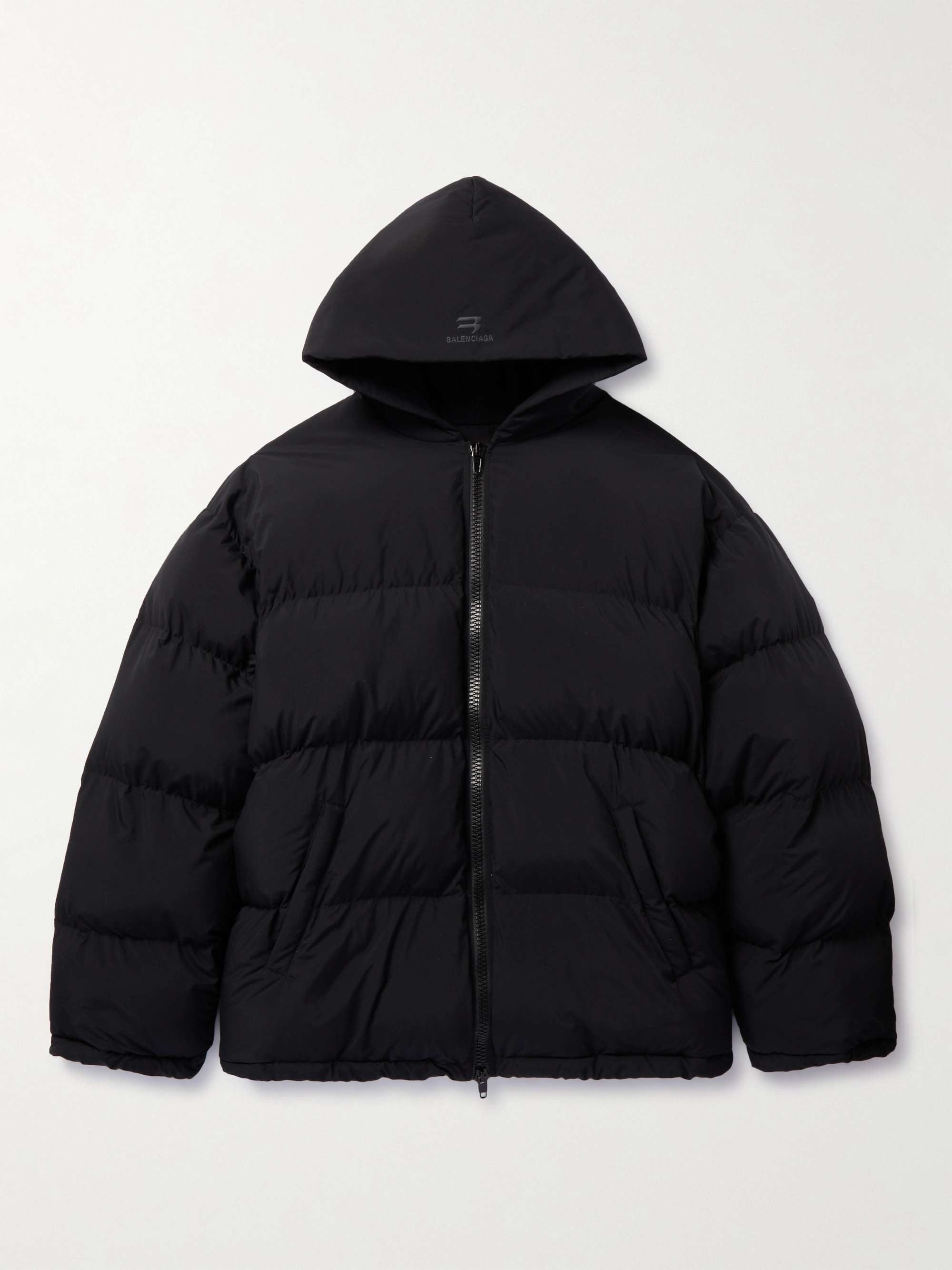 BALENCIAGA Logo-Embroidered Quilted Shell Hooded Jacket for Men | MR PORTER