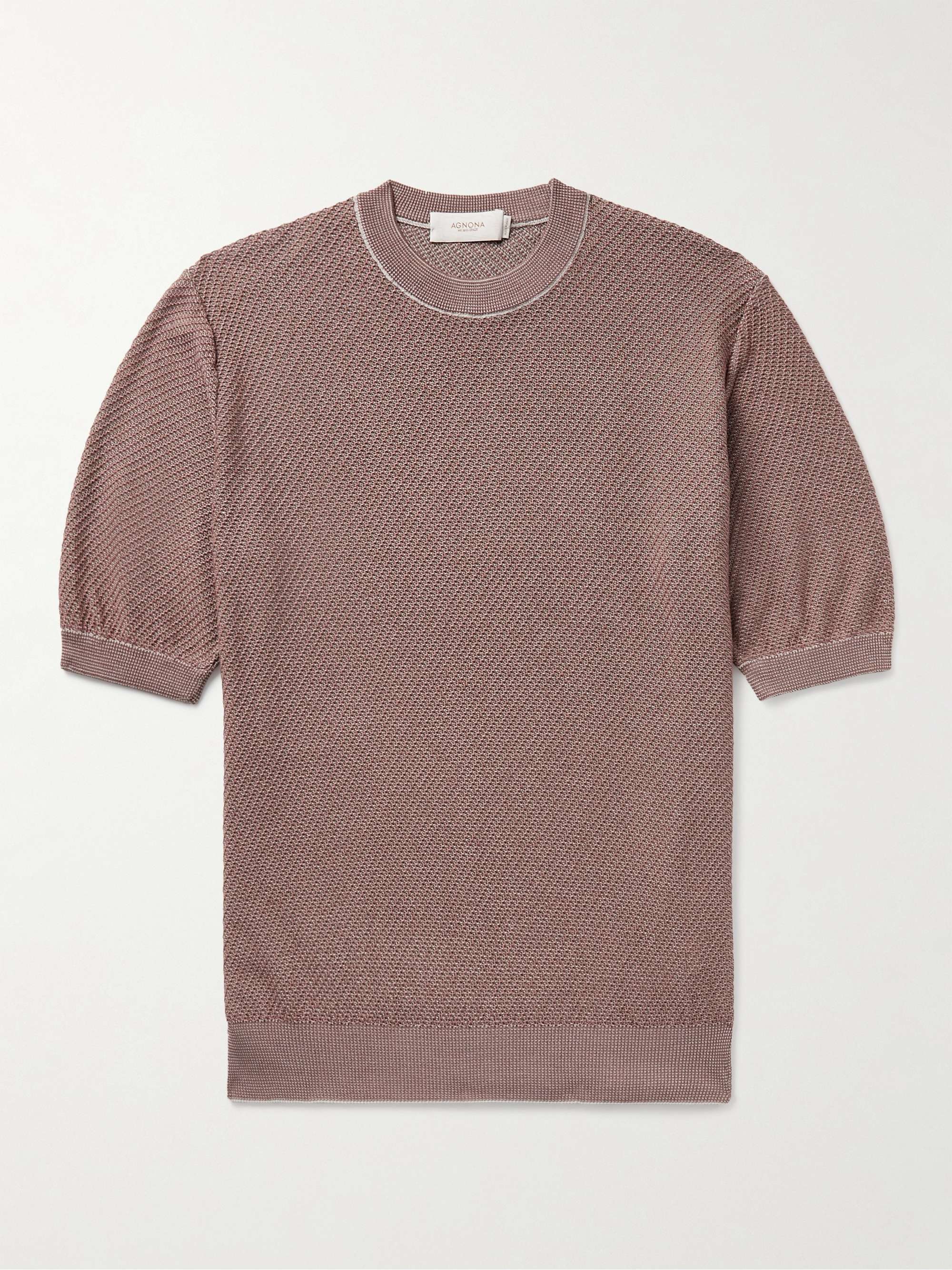 AGNONA Honeycomb-Knit Silk and Cotton-Blend T-Shirt for Men | MR PORTER