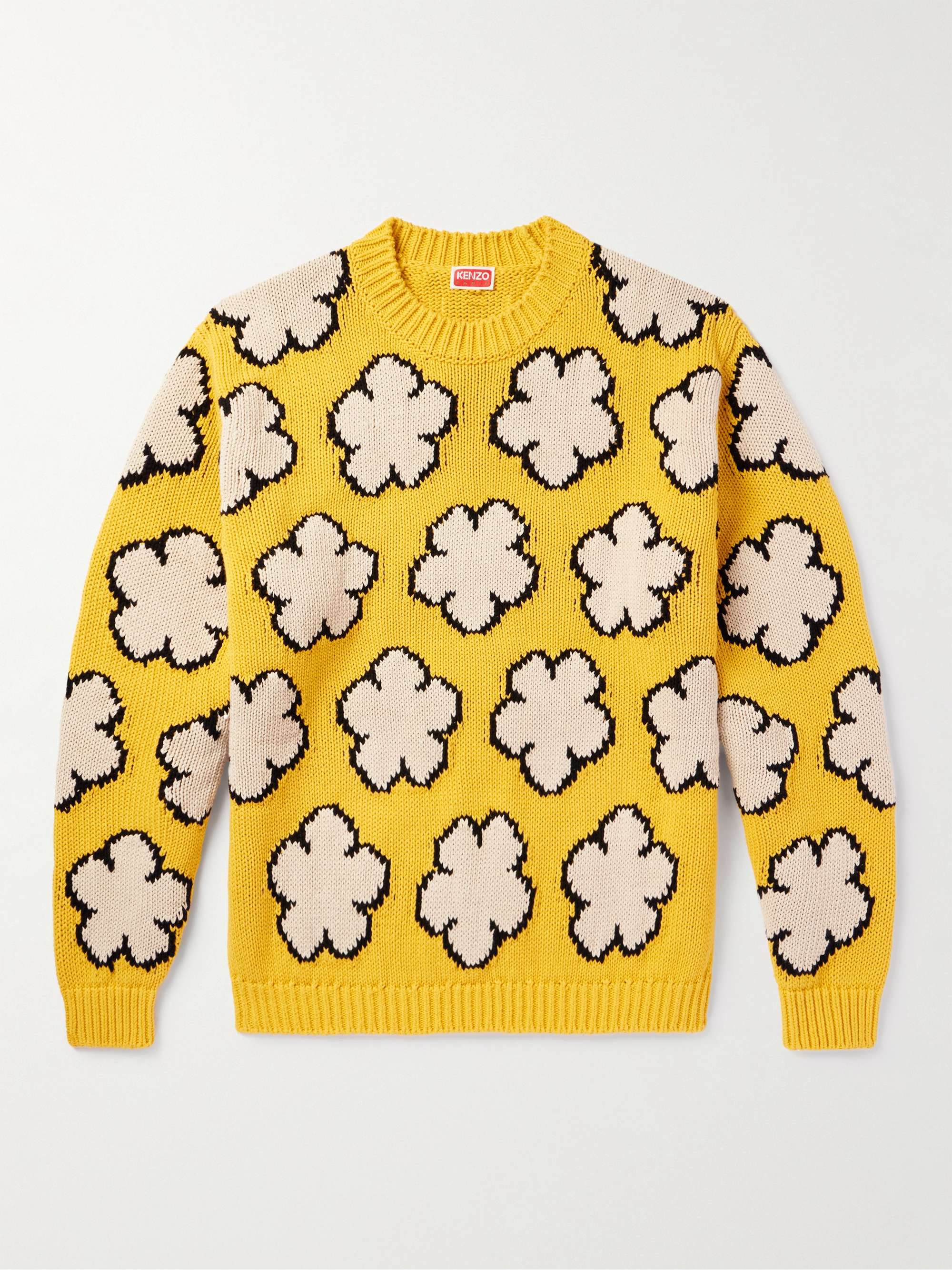 KENZO Boke Flower Intarsia Cotton Sweater for Men | MR PORTER