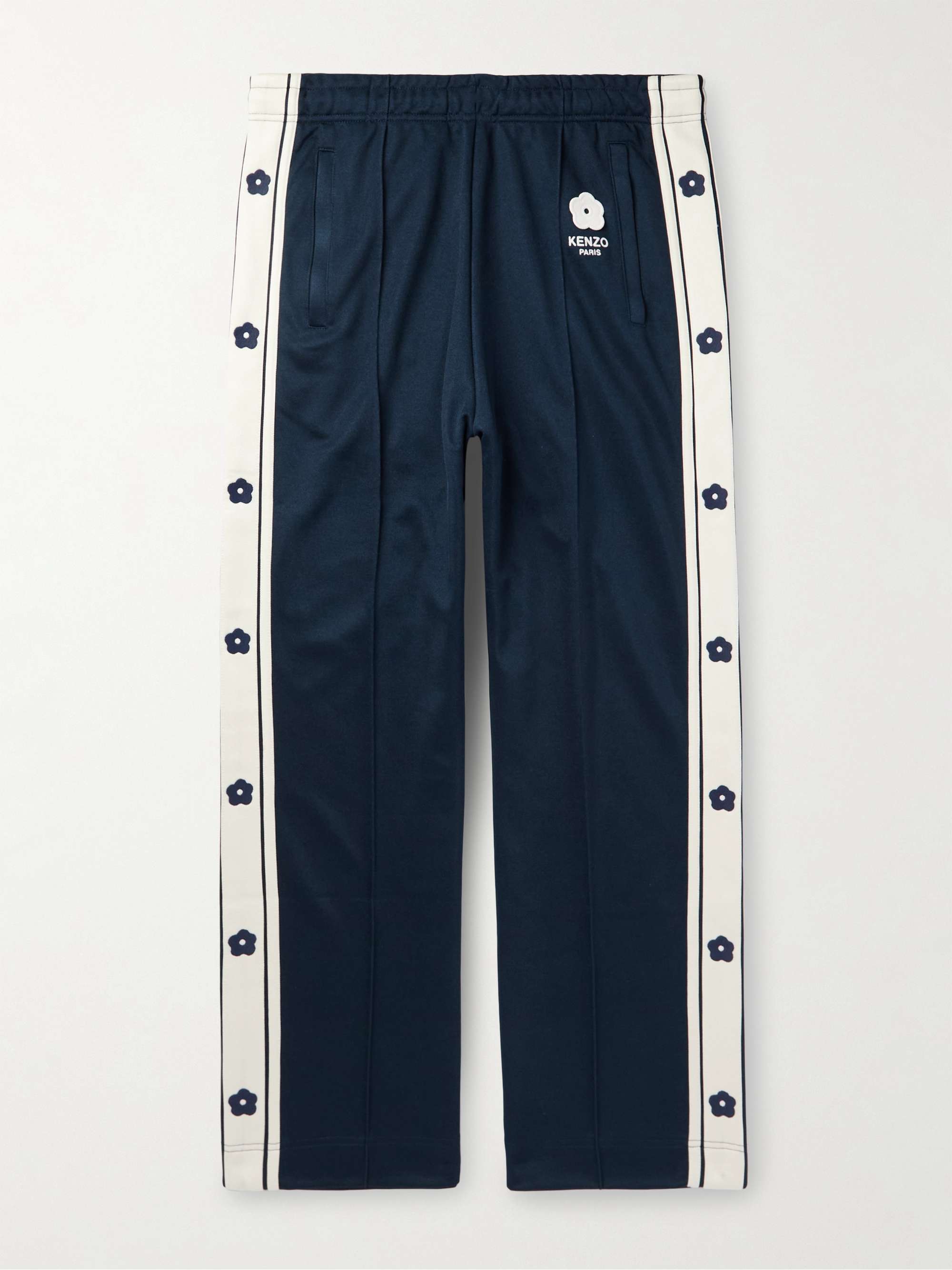 KENZO Straight-Leg Logo-Embroidered Striped Jersey Track Pants for Men | MR  PORTER