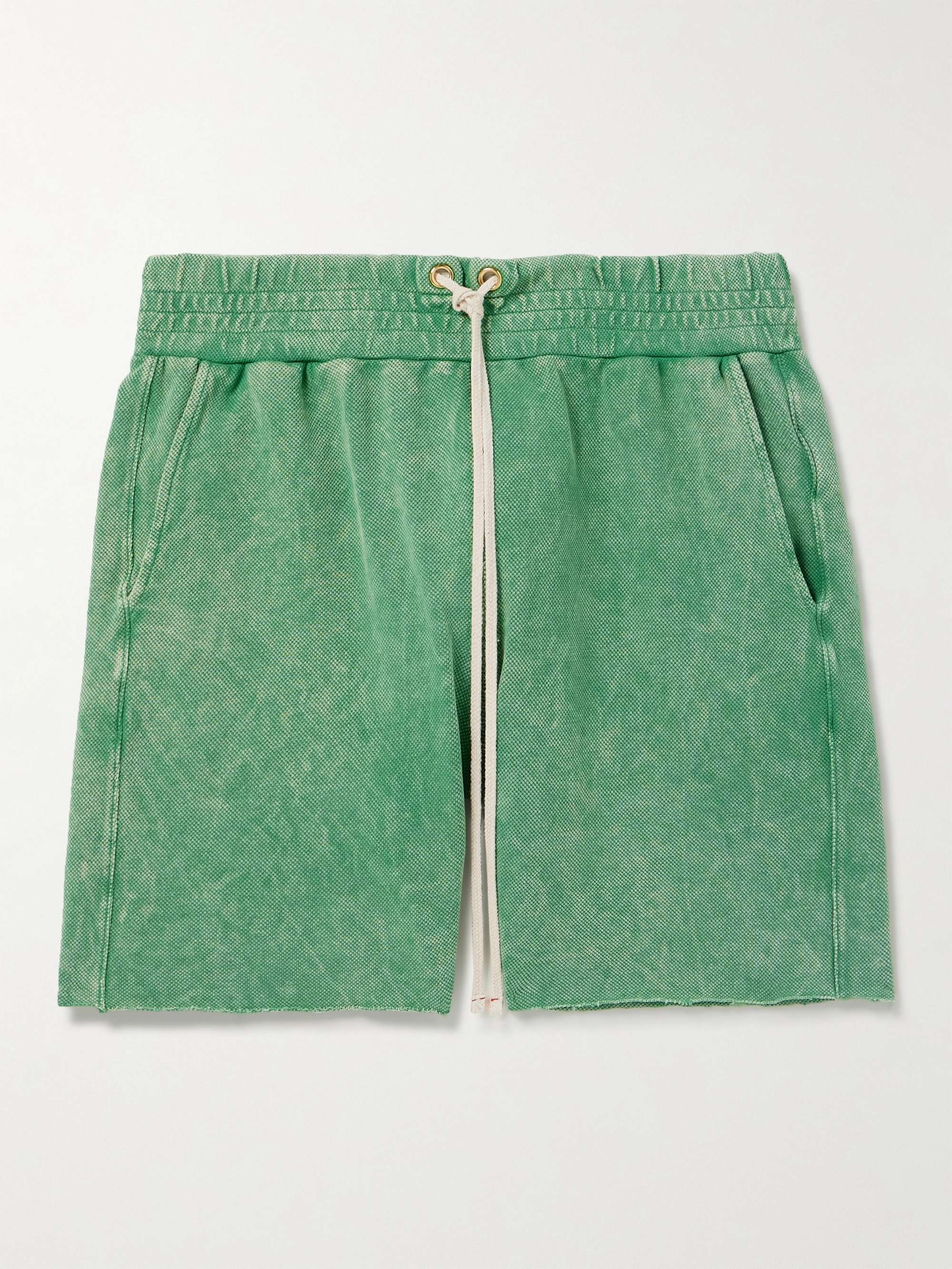LES TIEN Cotton-Jersey Piqué Drawstring Shorts | MR PORTER