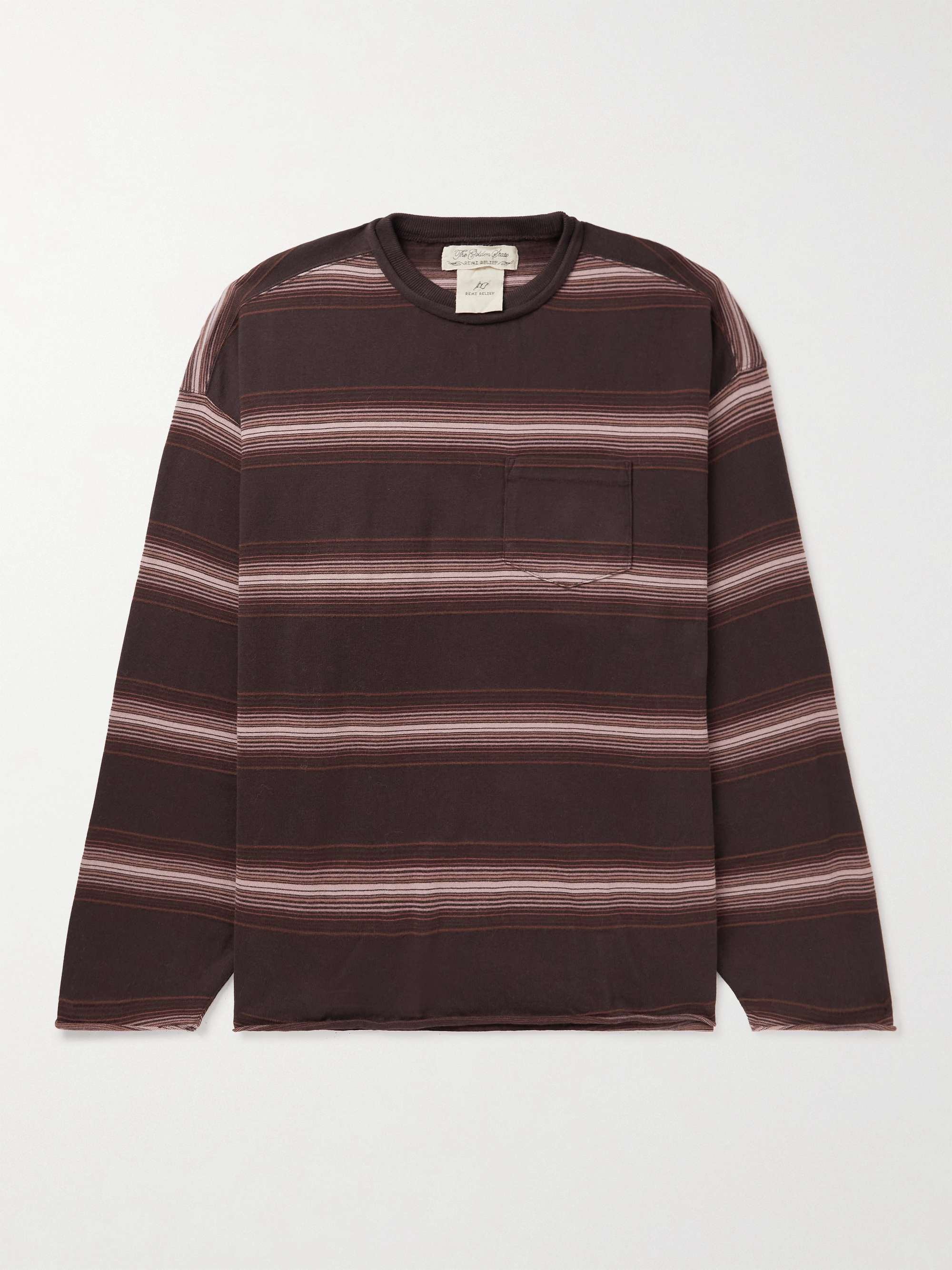 Brown Striped Cotton-Blend Jersey T-Shirt | REMI RELIEF | MR PORTER