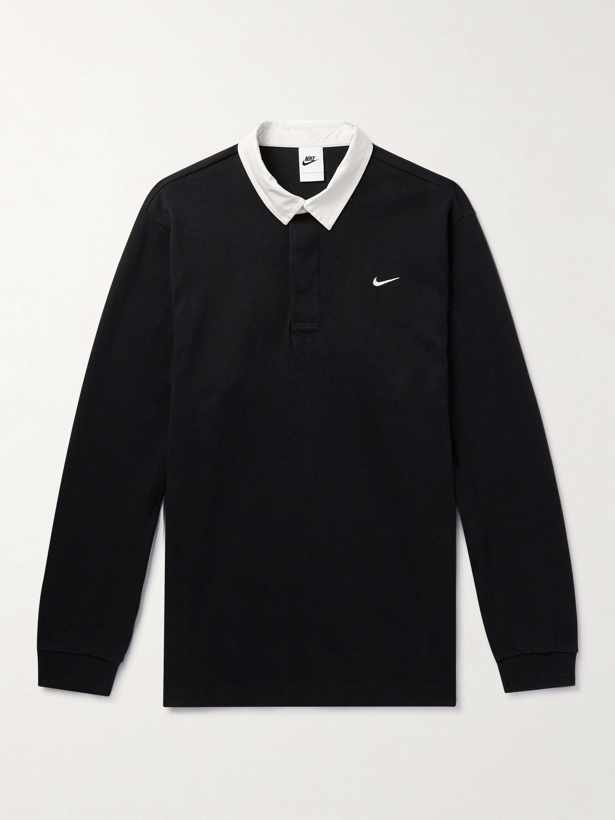 NIKE Logo-Embroidered Stretch-Cotton Jersey Rugby Polo Shirt | MR PORTER