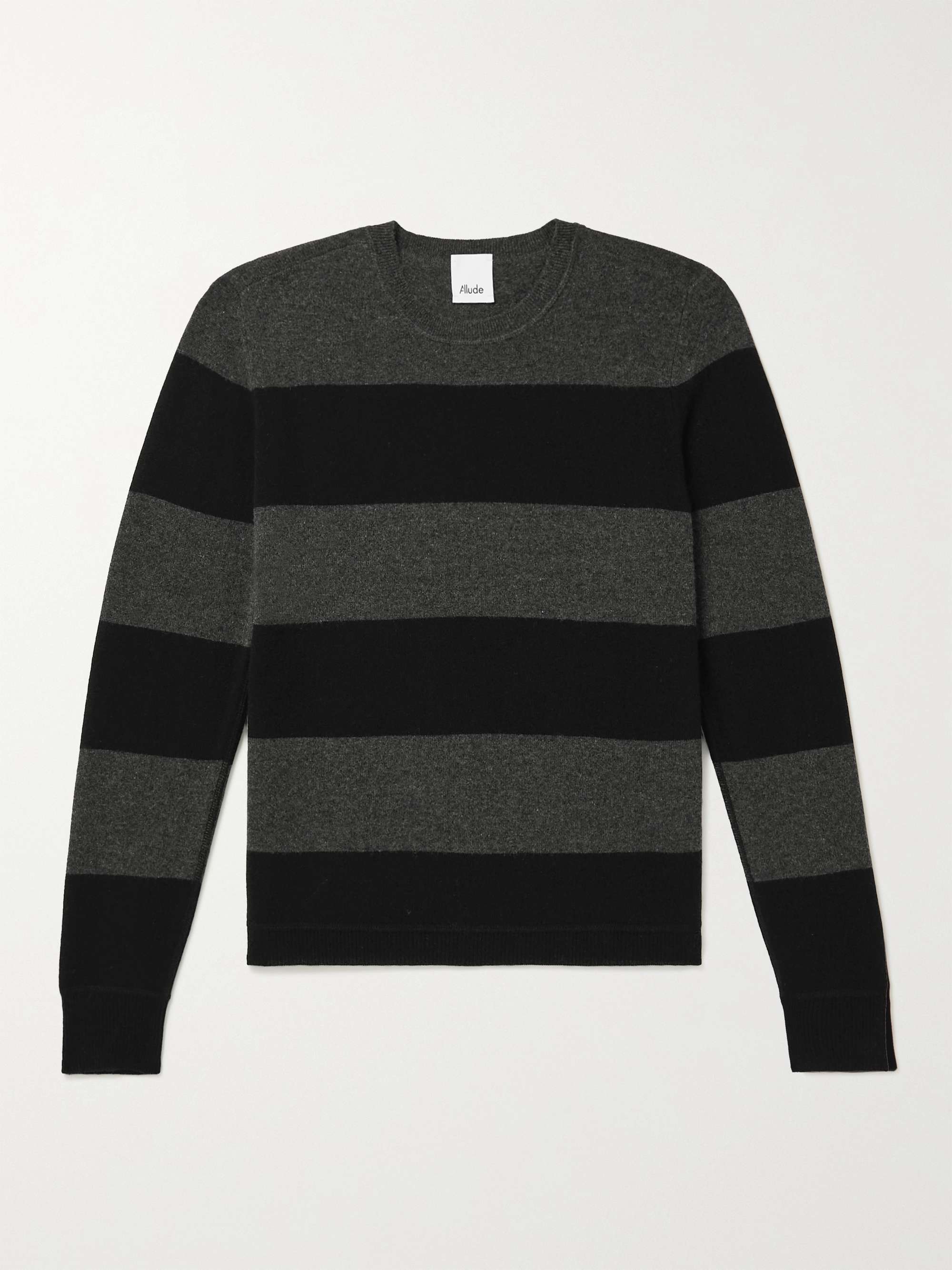 ALLUDE Striped Wool and Cashmere-Blend Sweater for Men | MR PORTER
