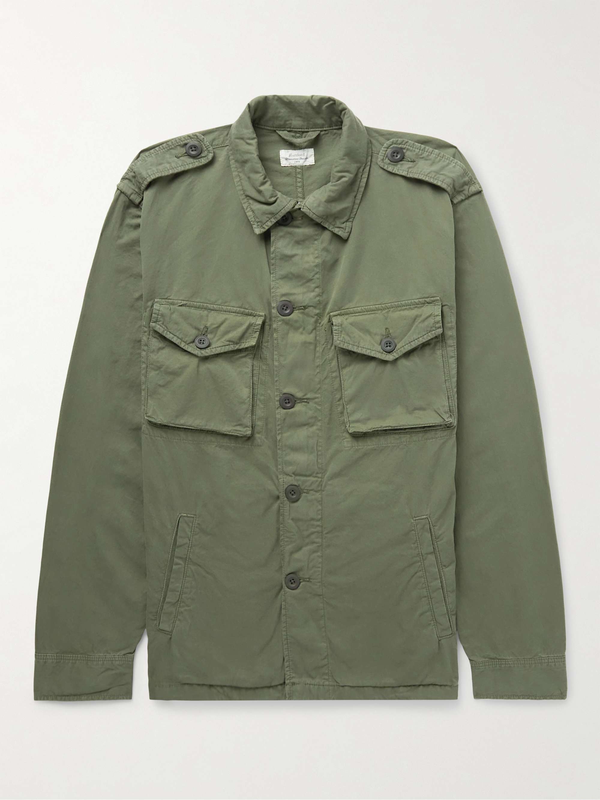 أخضر عسكري جاكيت Joshua بأسلوب قميص من القطن | HARTFORD | MR PORTER