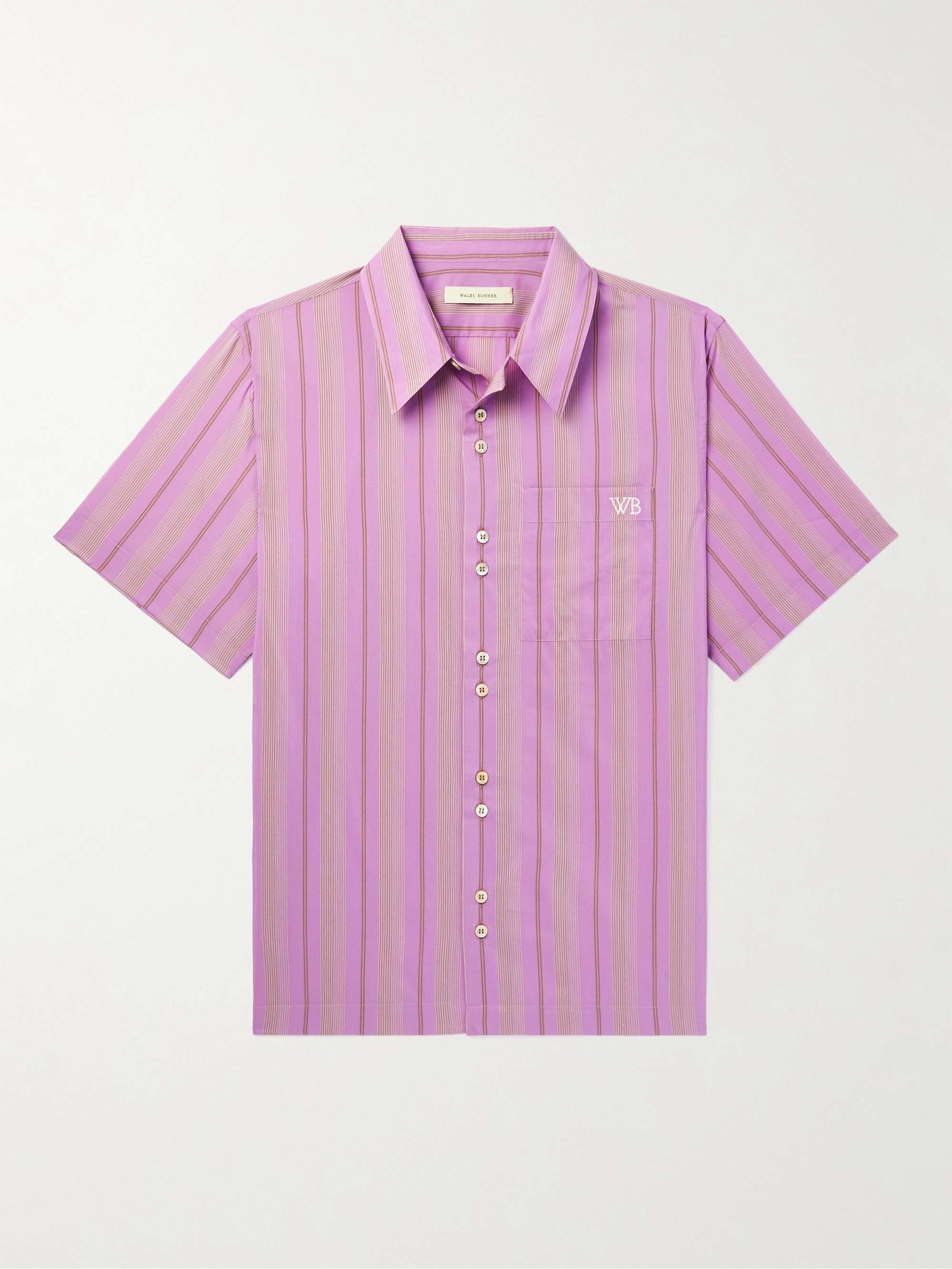 WALES BONNER Stripe Rhythm Striped Cotton-Blend Shirt | MR