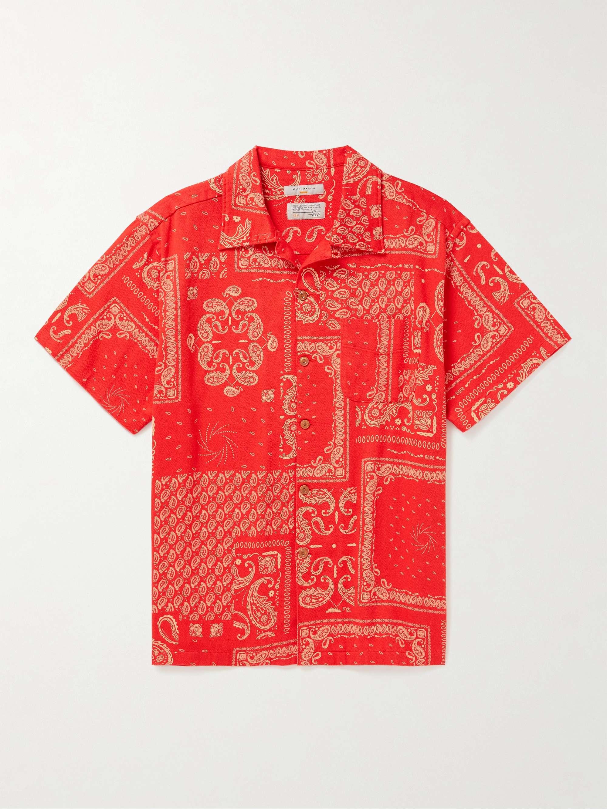 NUDIE JEANS Aron Bandana-Jacquard Cotton Shirt for Men | MR PORTER