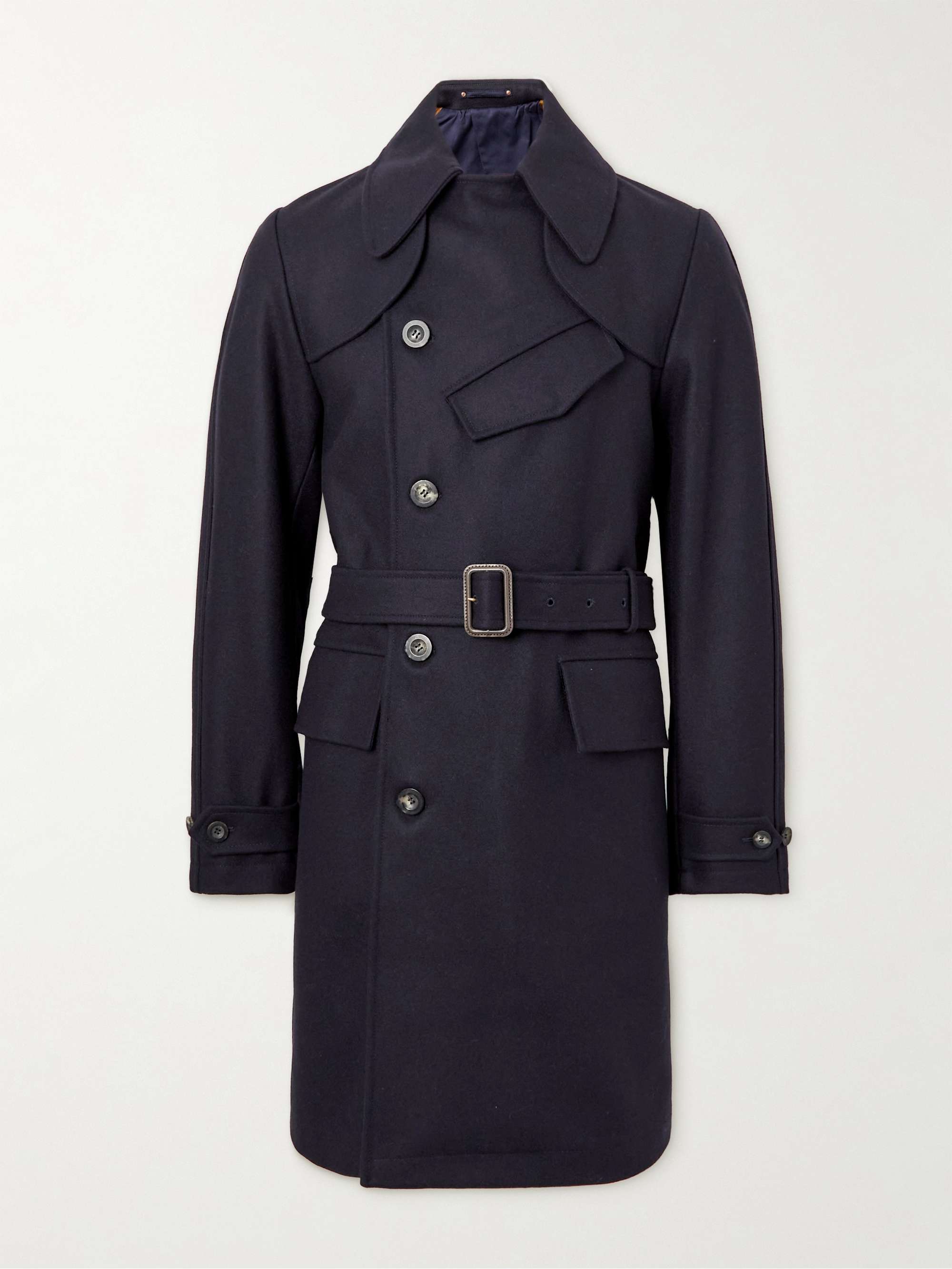Navy Belted Melton Wool Trench Coat | PRIVATE WHITE V.C. | MR PORTER