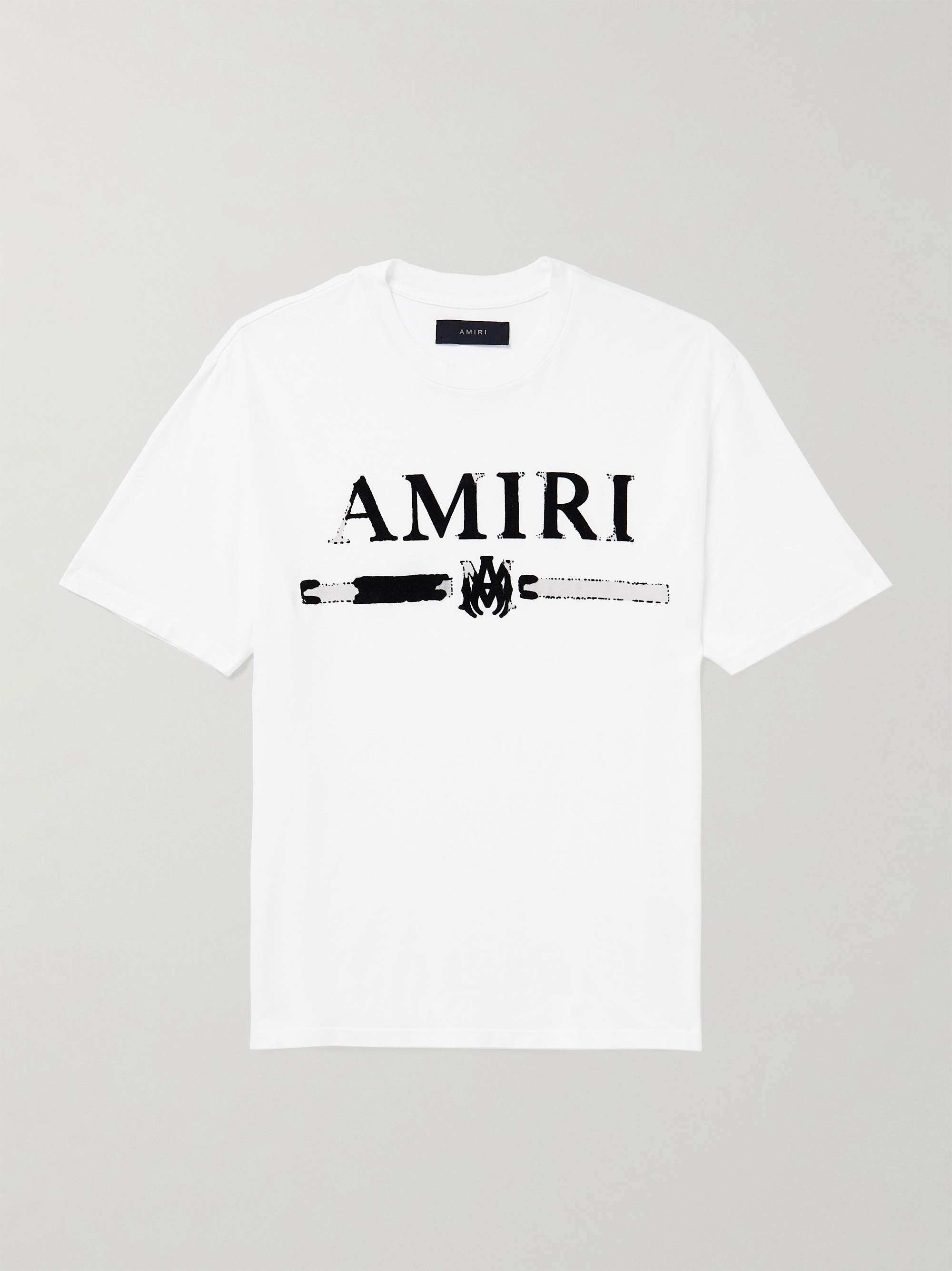 AMIRI Logo-Flocked Cotton-Jersey T-Shirt | MR PORTER