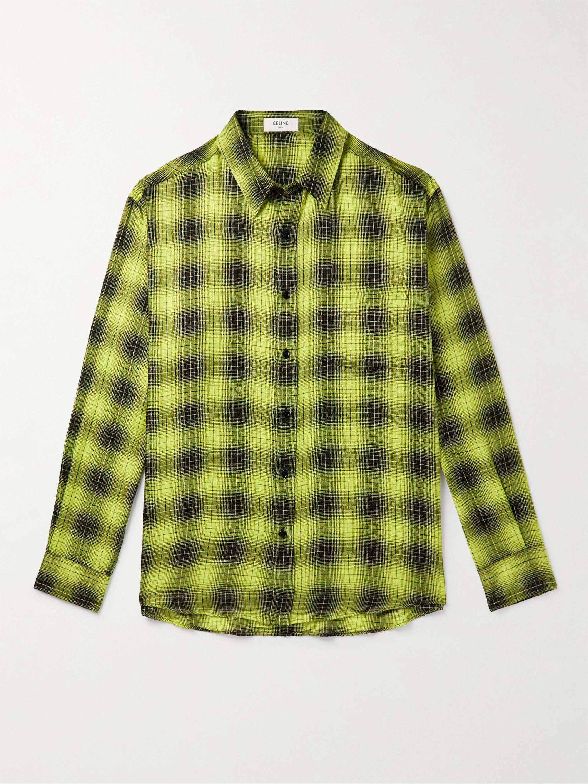 CELINE HOMME Checked Cotton-Flannel Shirt | MR PORTER