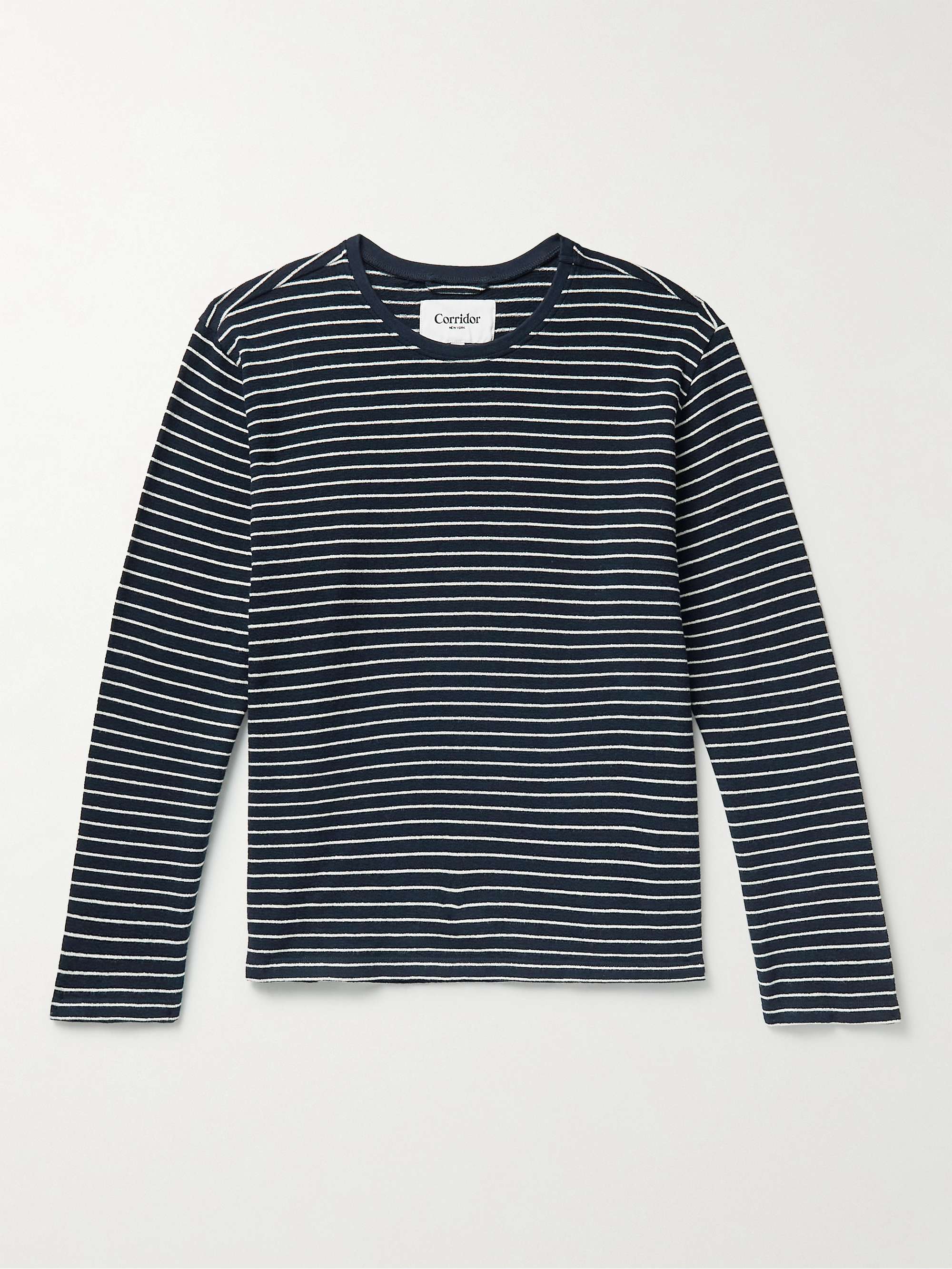 CORRIDOR Striped Organic Cotton-Terry T-Shirt | MR PORTER