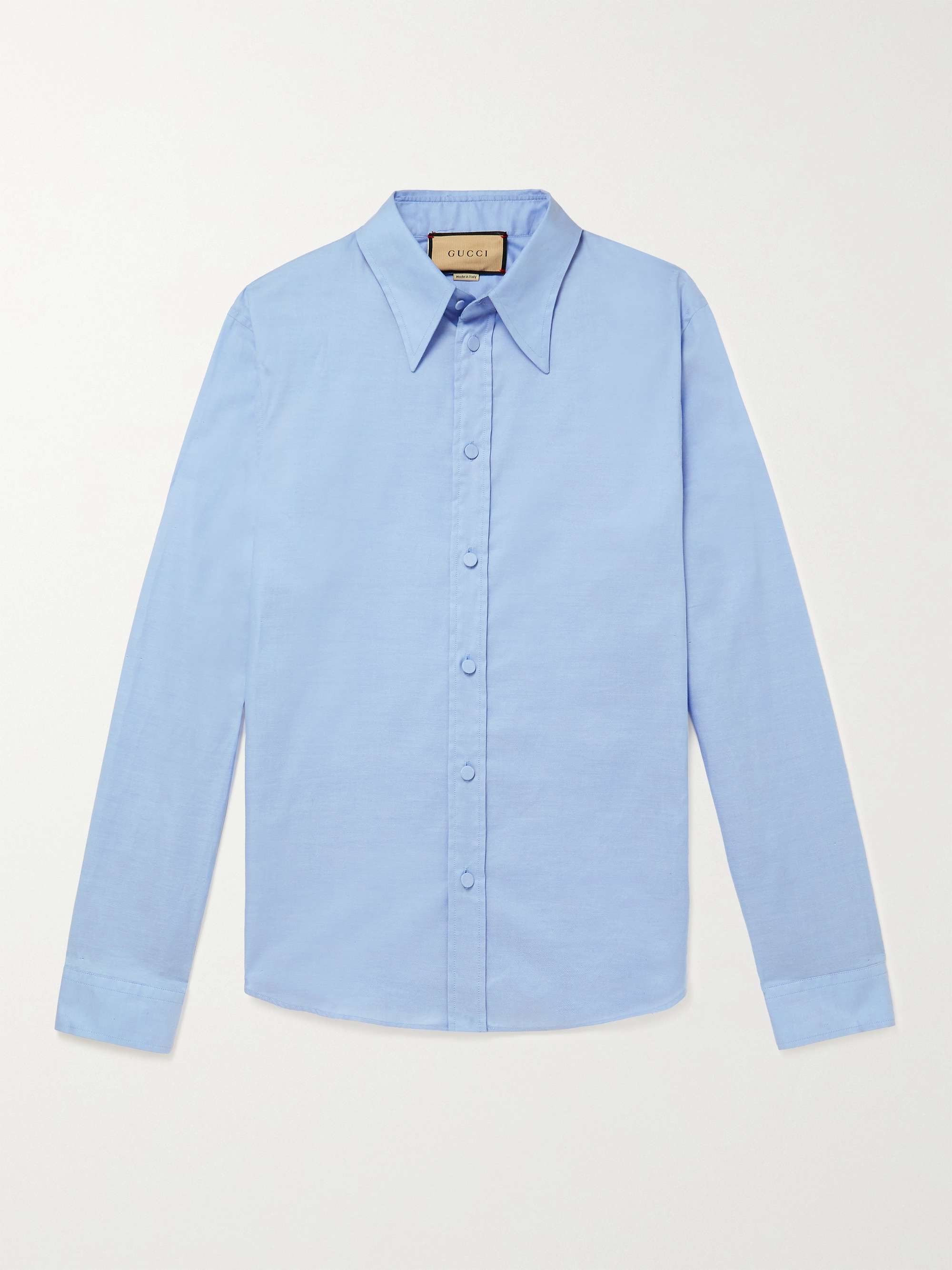 Blue Gainsburg Cotton-Poplin Shirt | GUCCI | MR PORTER