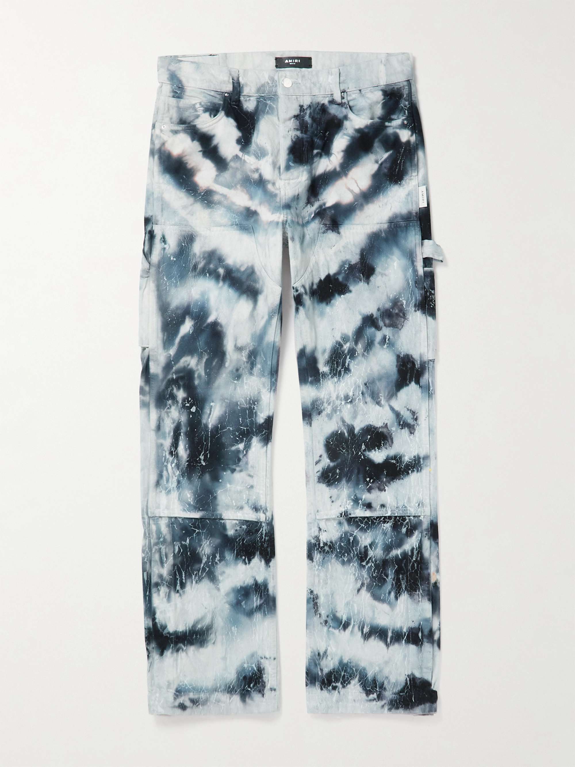 AMIRI Cracked Straight-Leg Distressed Tie-Dyed Jeans for Men | MR PORTER