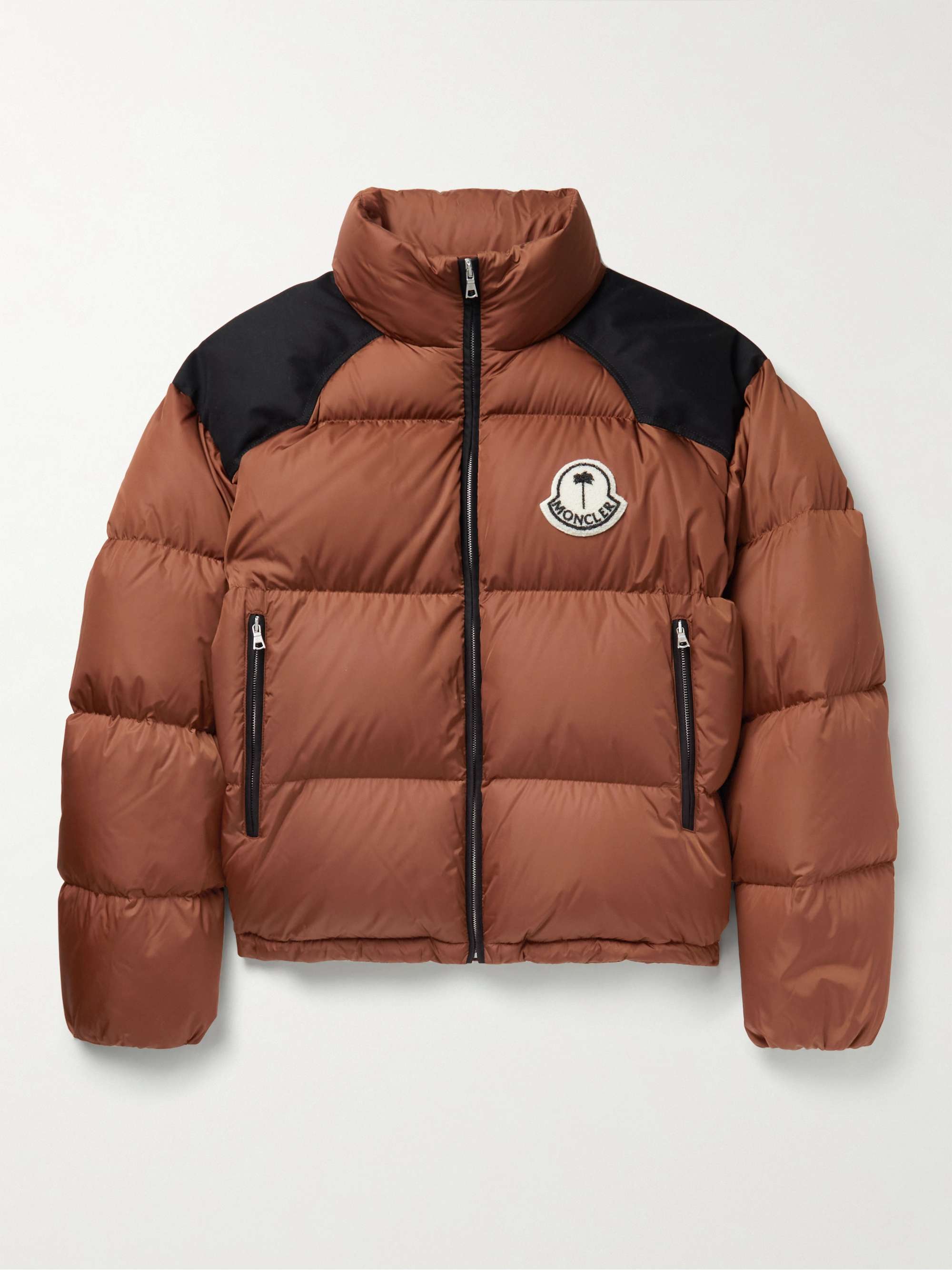 Brown + Palm Angels Nevin Quilted Padded Shell Down Jacket | MONCLER GENIUS  | MR PORTER