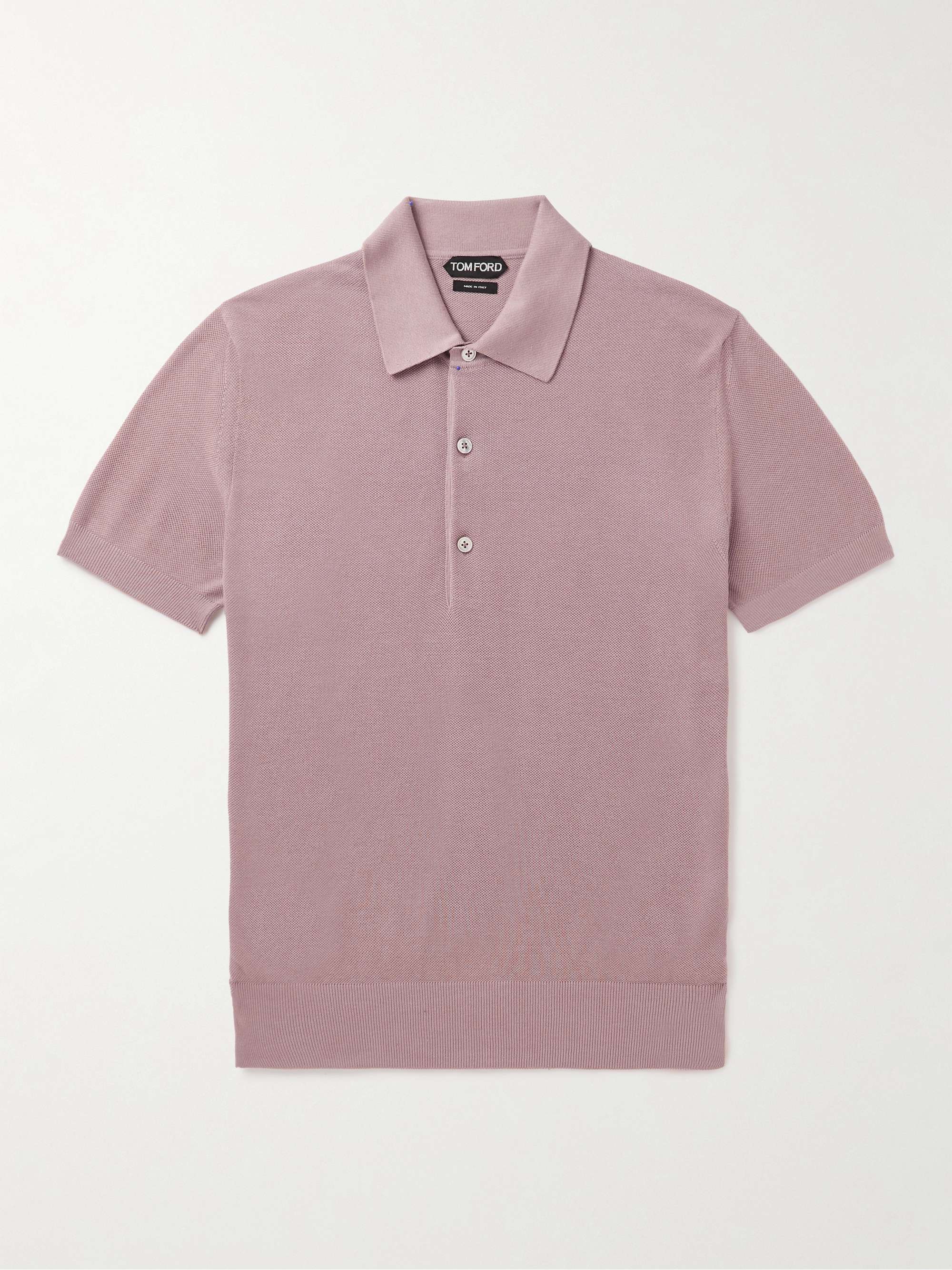 Pink Silk and Cotton-Blend Piquè Polo Shirt | TOM FORD | MR PORTER