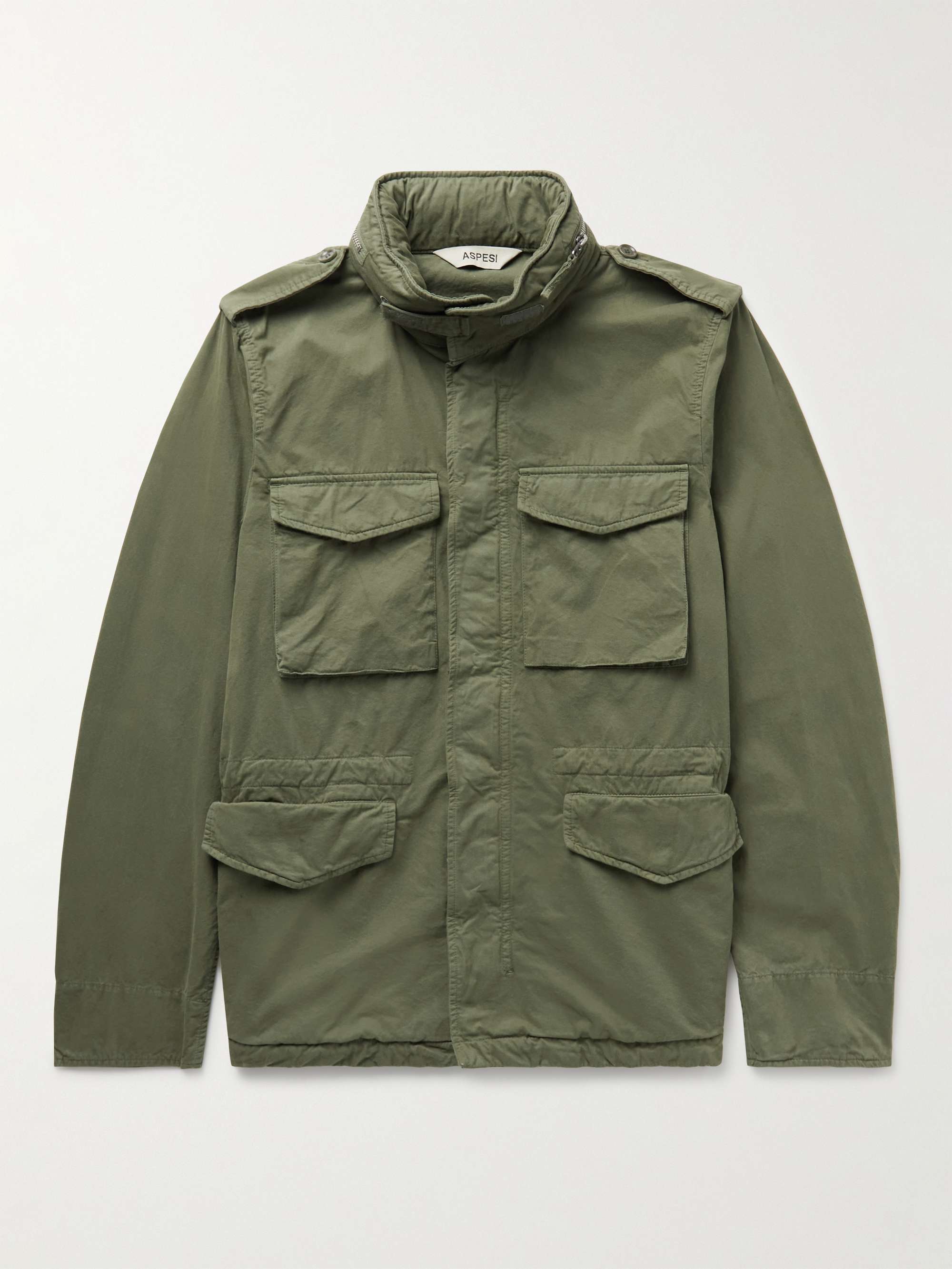 ASPESI Brushed Cotton-Gabardine Field Jacket for Men