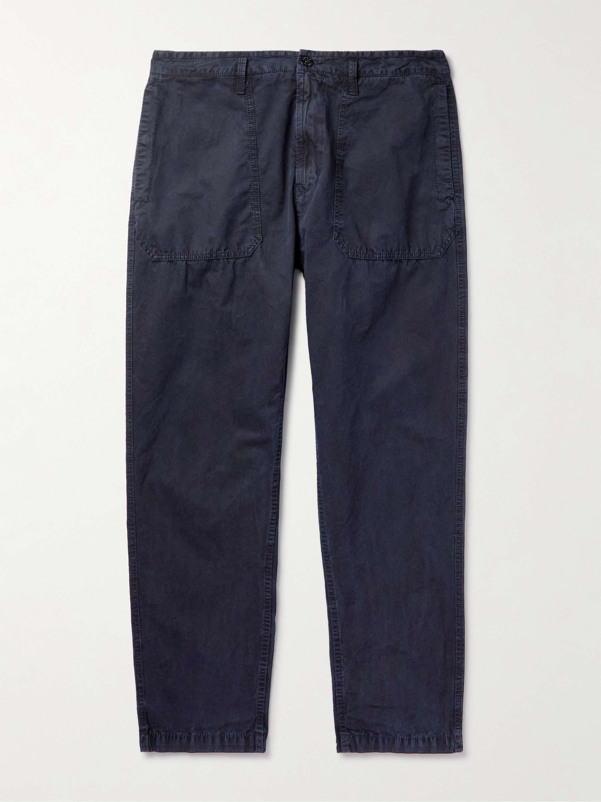 STONE ISLAND Straight-Leg Garment-Dyed Cotton-Twill Trousers | MR PORTER