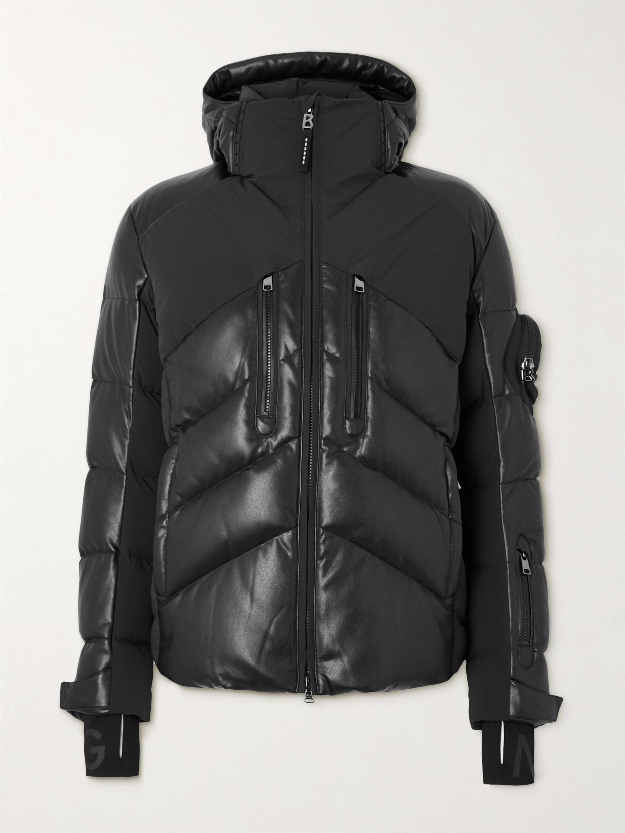 BOGNER Jeet Shell-Panelled Quilted Faux Leather Hooded Down Ski Jacket | MR  PORTER