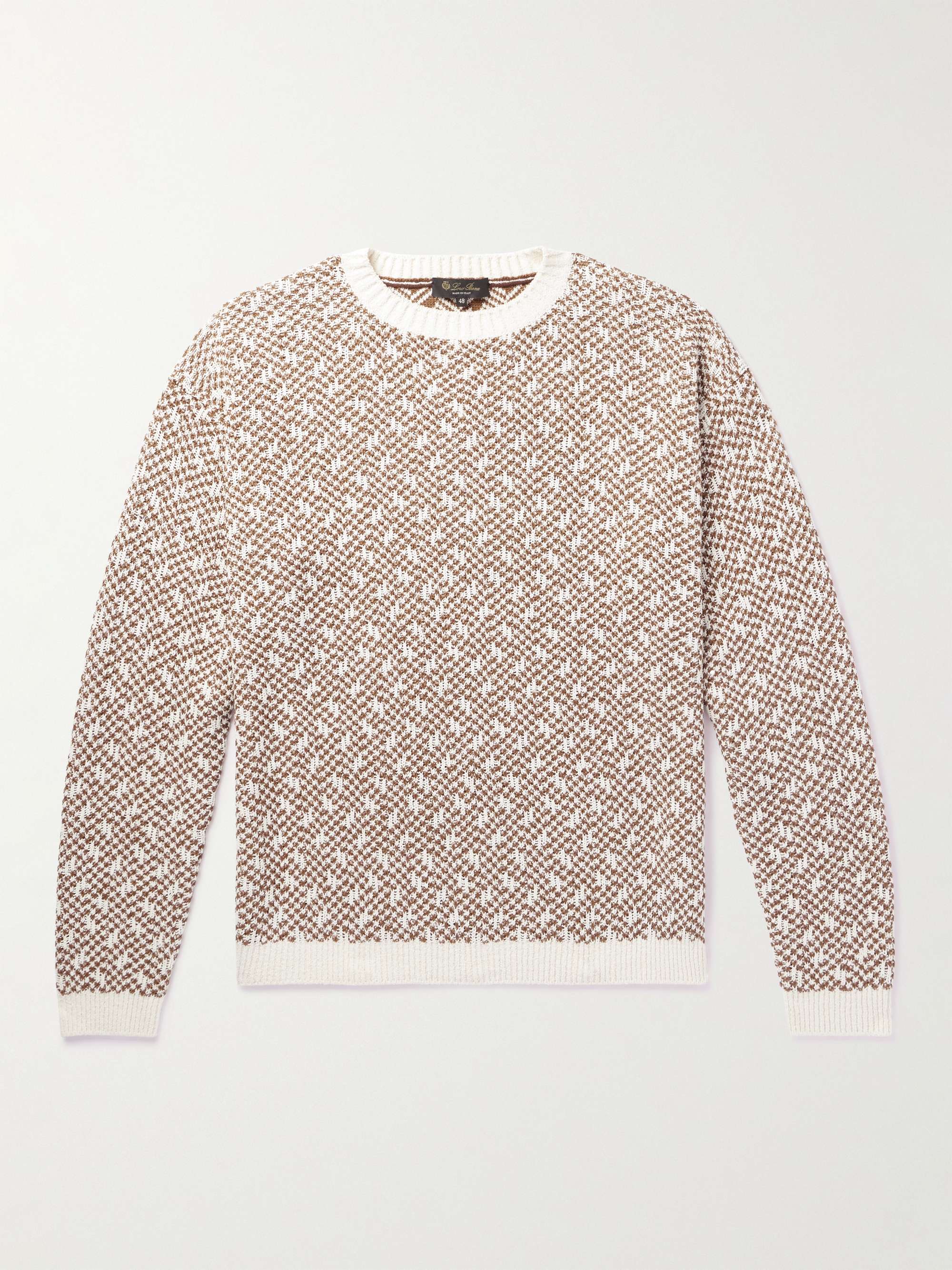LORO PIANA Jacquard-Knit Linen-Bouclé Sweater for Men | MR PORTER