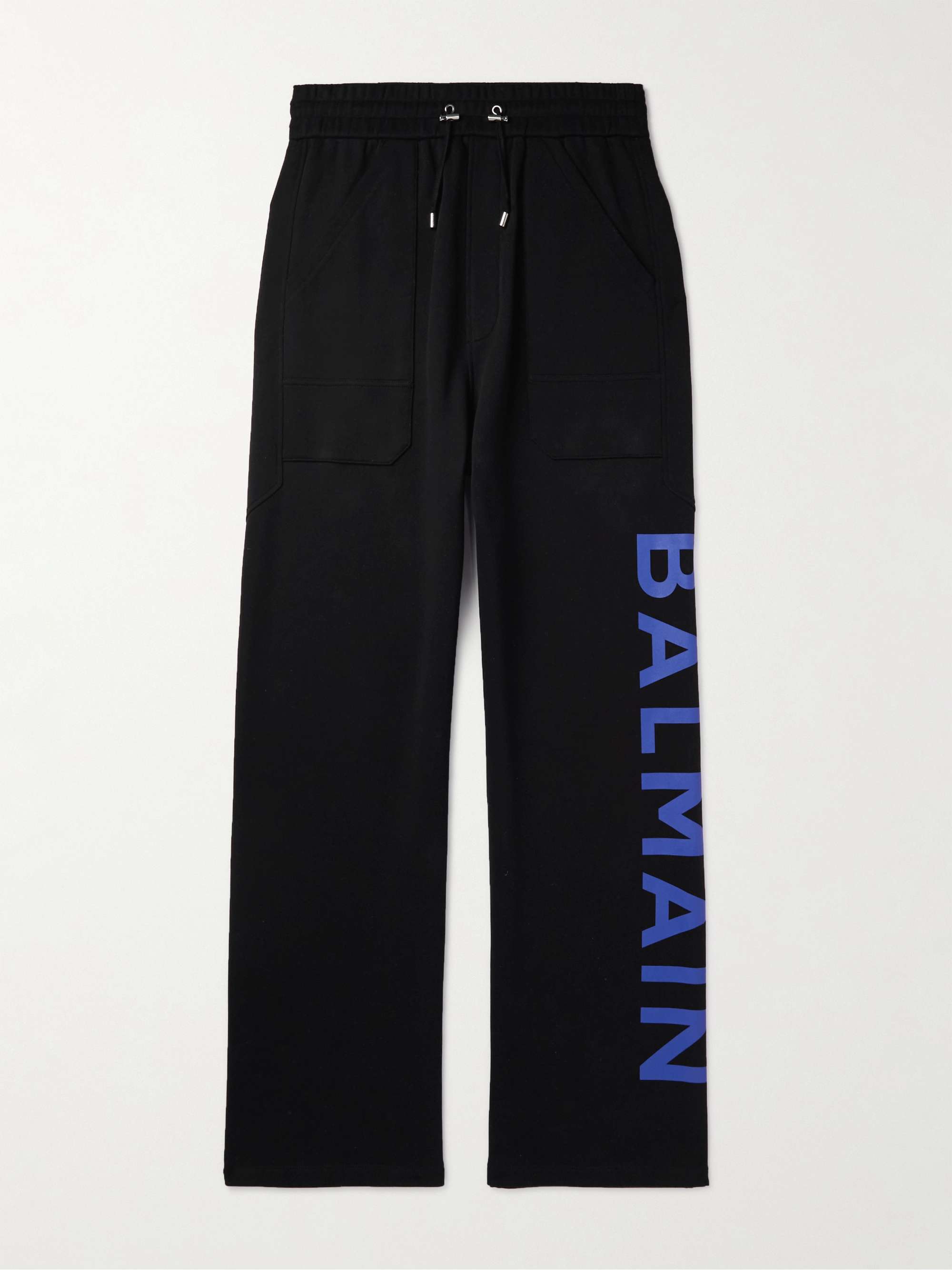 BALMAIN Straight-Leg Logo-Print Cotton-Jersey Sweatpants for Men | MR PORTER