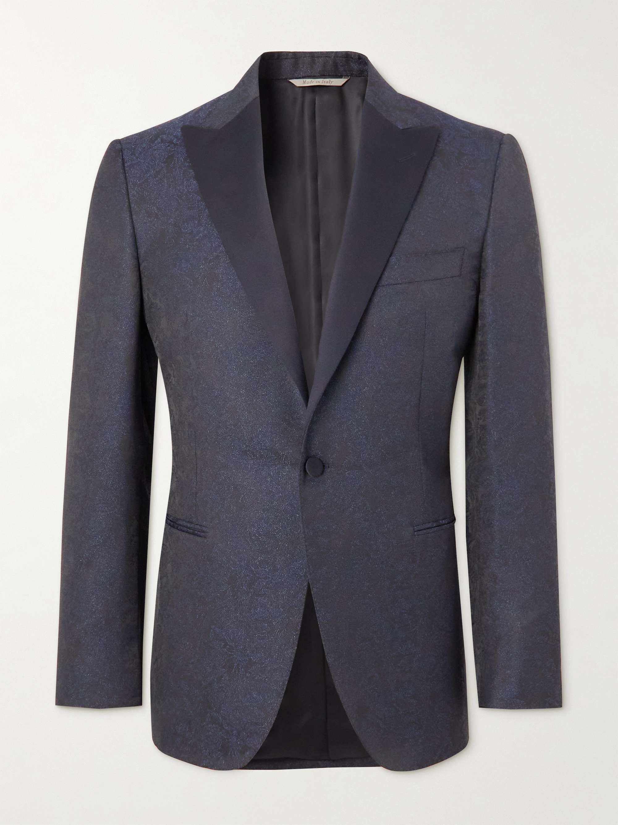 Navy Slim-Fit Metallic Jacquard Tuxedo Jacket | CANALI | MR PORTER