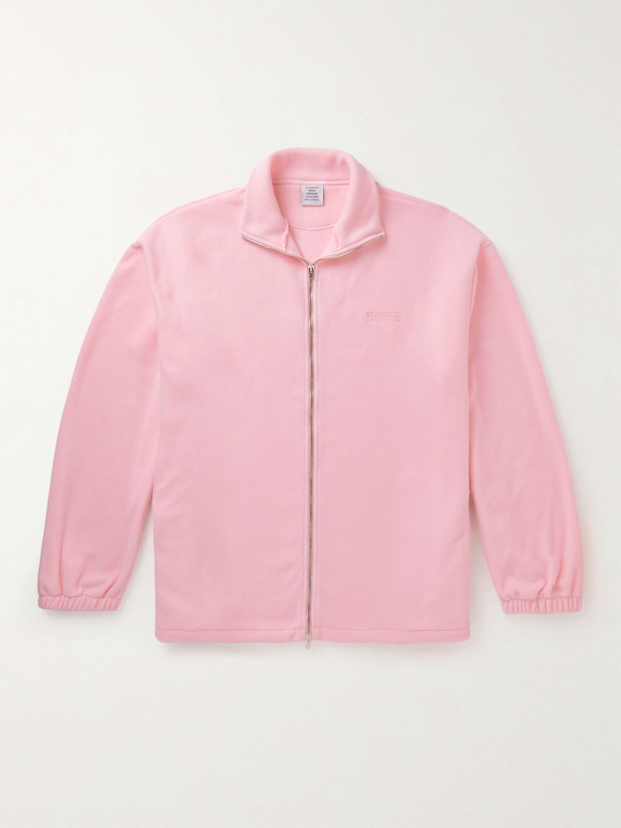 Pink Oversized Logo-Embroidered Fleece Jacket | VETEMENTS | MR PORTER