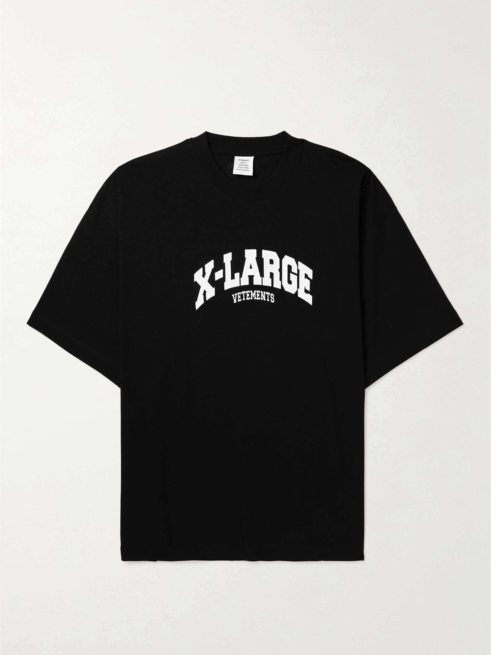 VETEMENTS X-Large Logo-Embroidered Cotton-Jersey T-Shirt | MR PORTER