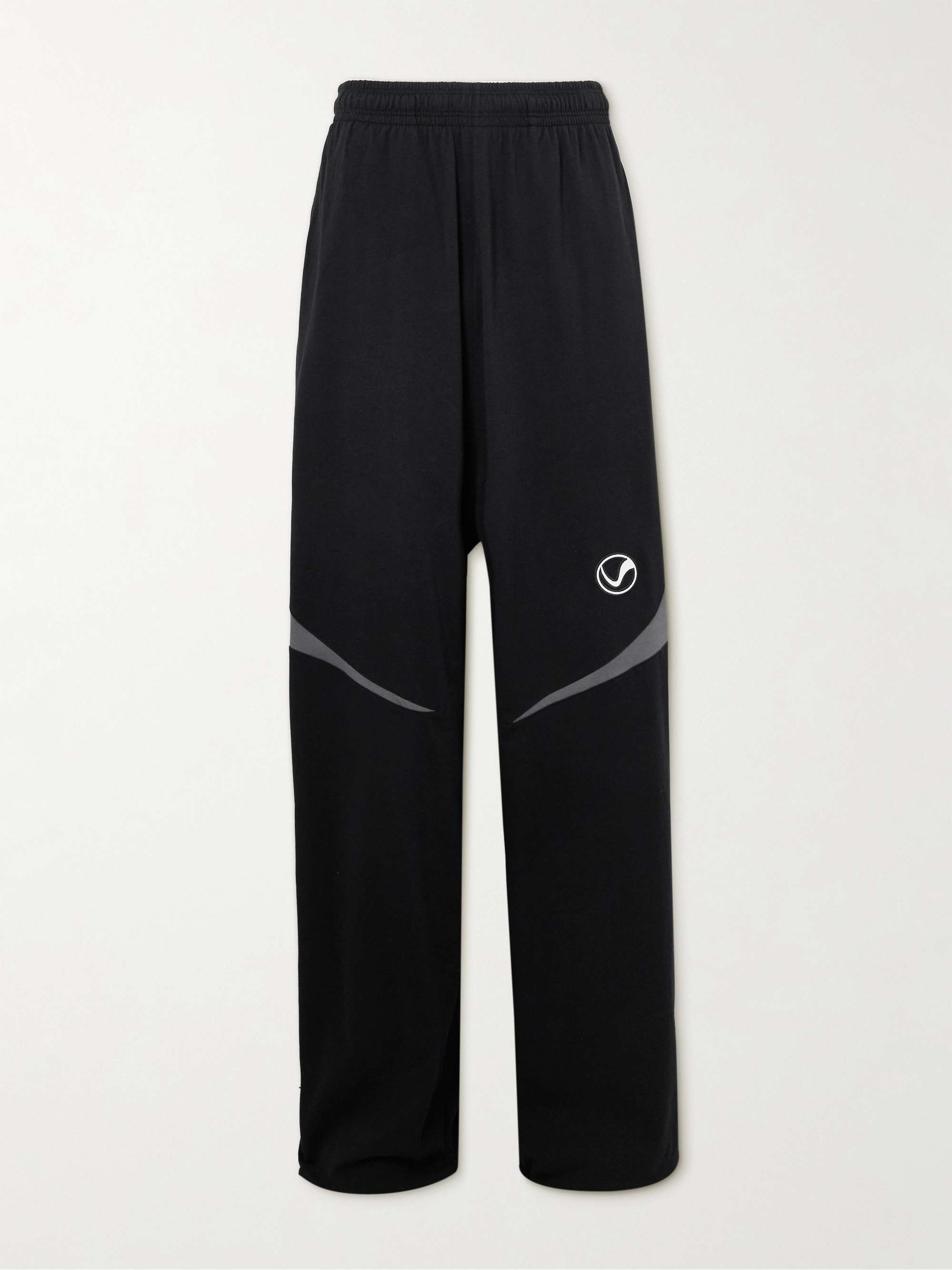 Black Wide-Leg Cotton-Jersey Sweatpants | VETEMENTS | MR PORTER