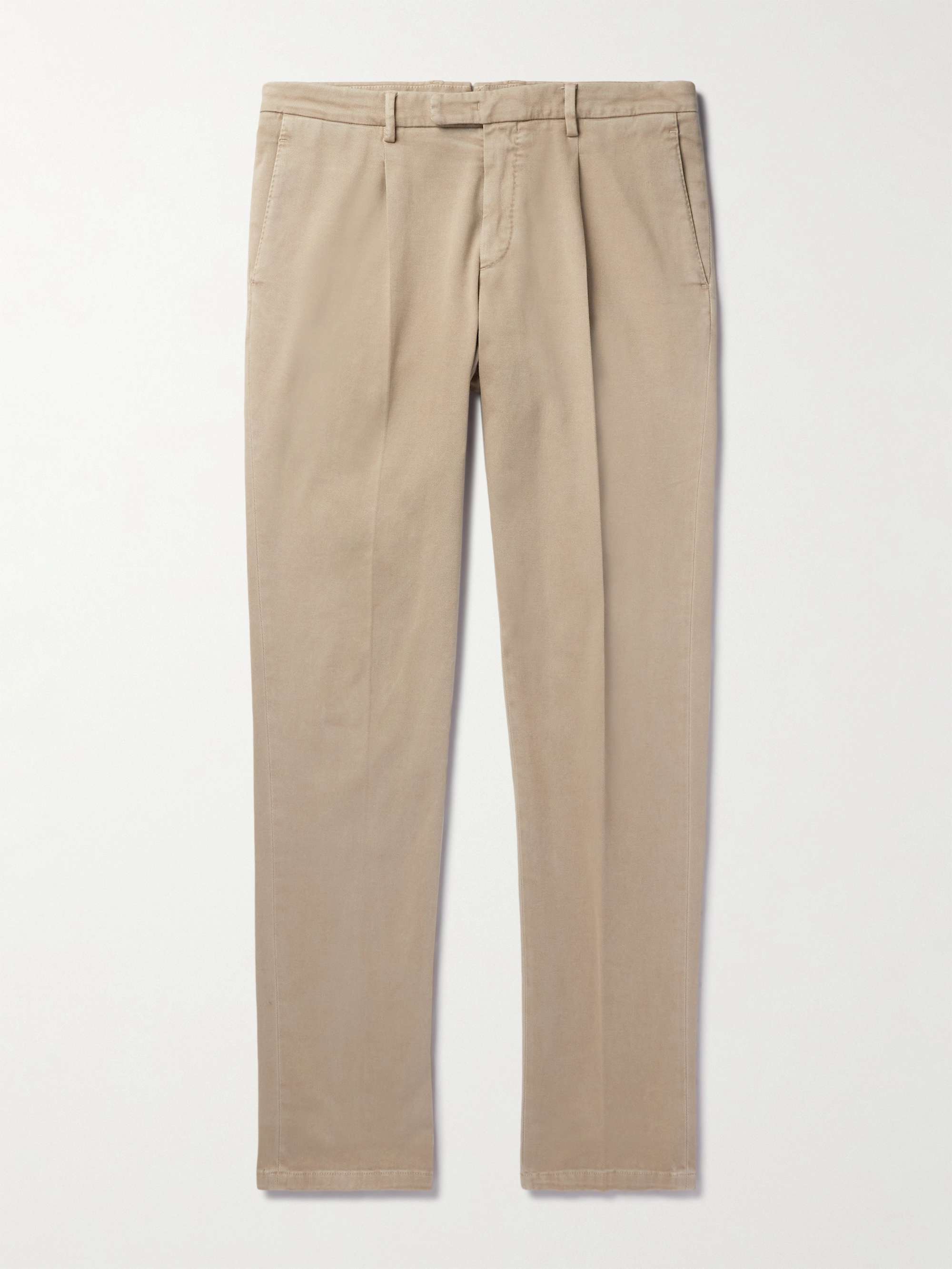 Beige Straight-Leg Stretch-Cotton Twill Trousers | BOGLIOLI | MR PORTER