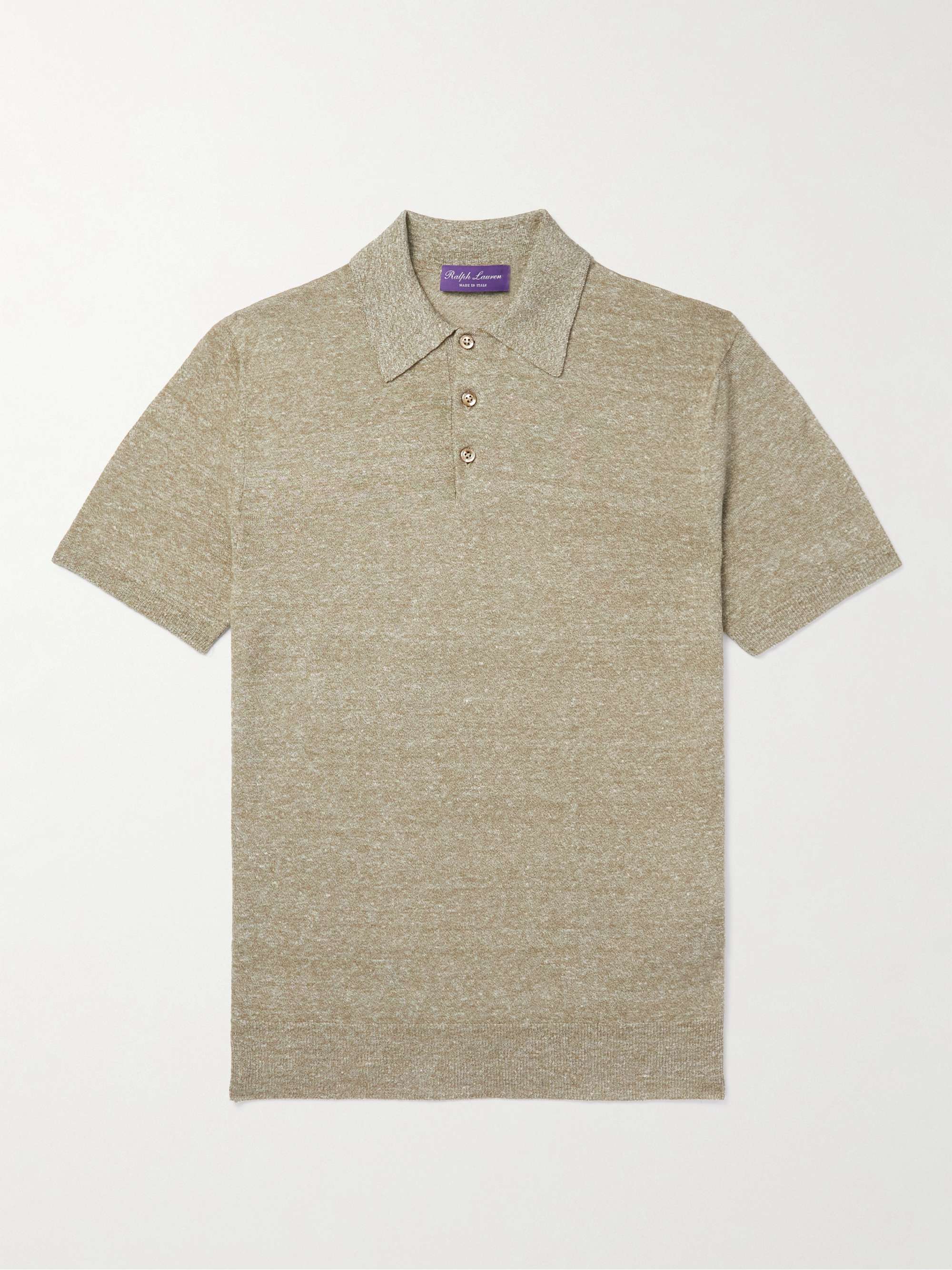RALPH LAUREN PURPLE LABEL Linen and Cotton-Blend Polo Shirt | MR PORTER