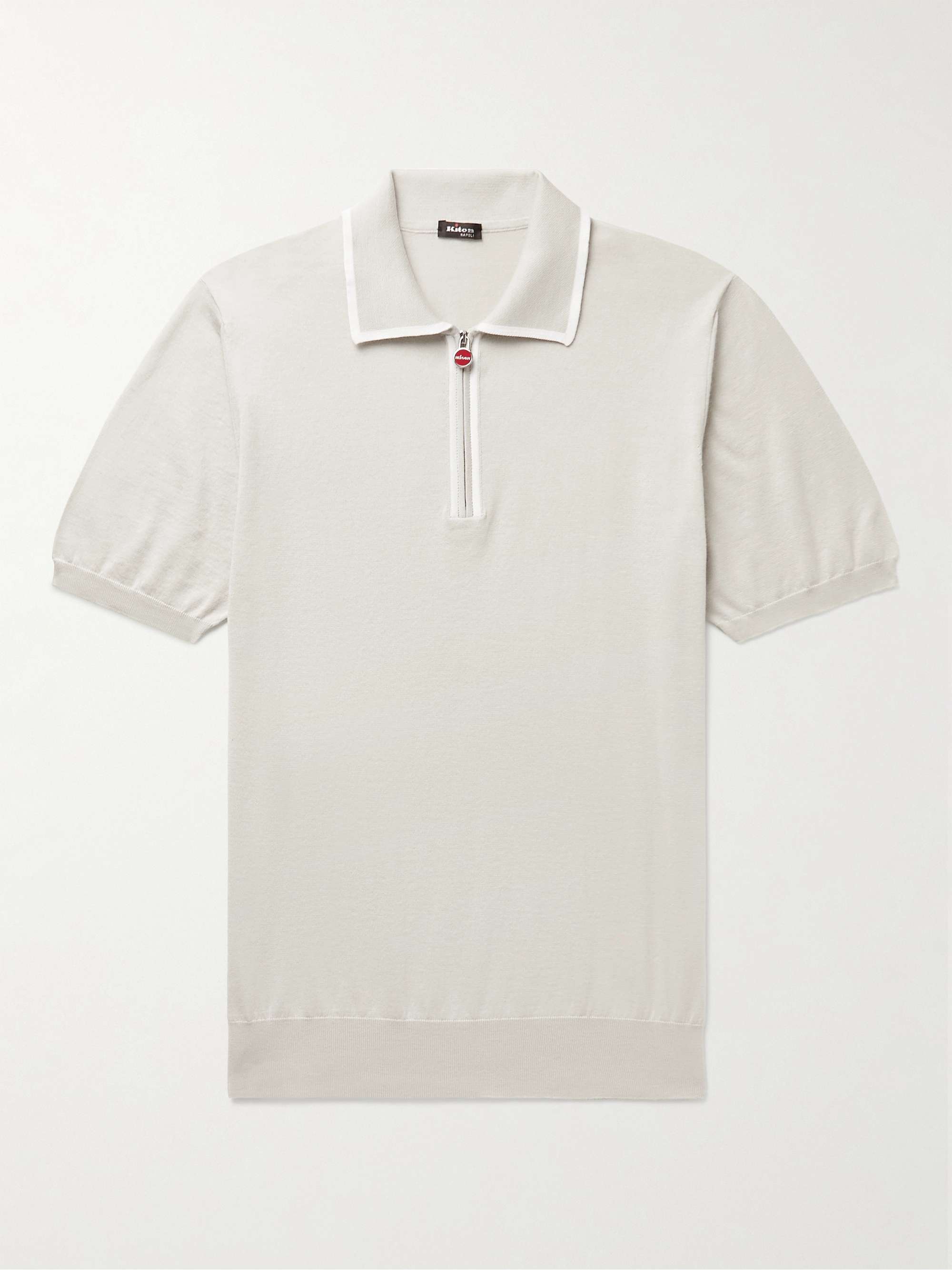KITON Slim-Fit Cotton Half-Zip Polo Shirt for Men | MR PORTER