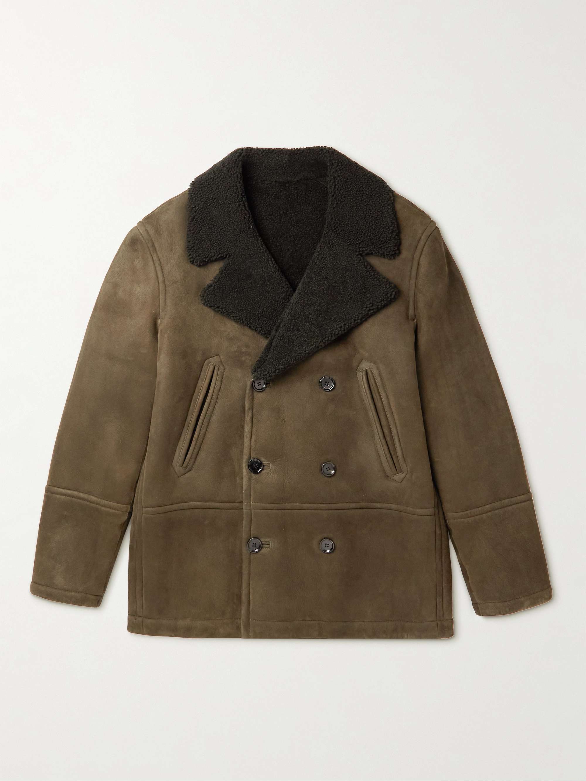 Vægt Neuropati Smil YVES SALOMON Double-Breasted Shearling-Lined Suede Peacoat for Men | MR  PORTER