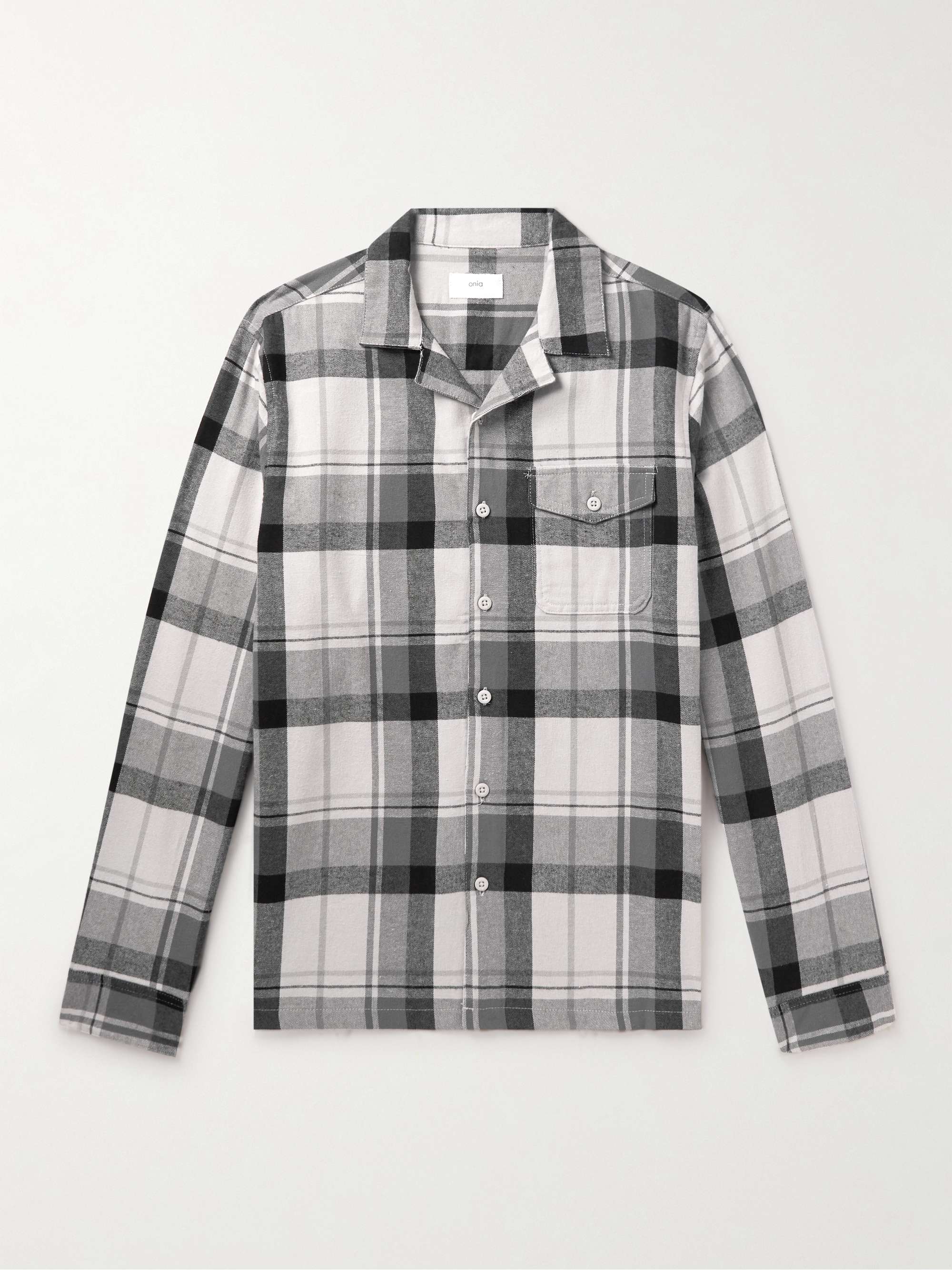 ONIA Camp-Collar Checked Cotton-Flannel Overshirt for Men | MR PORTER