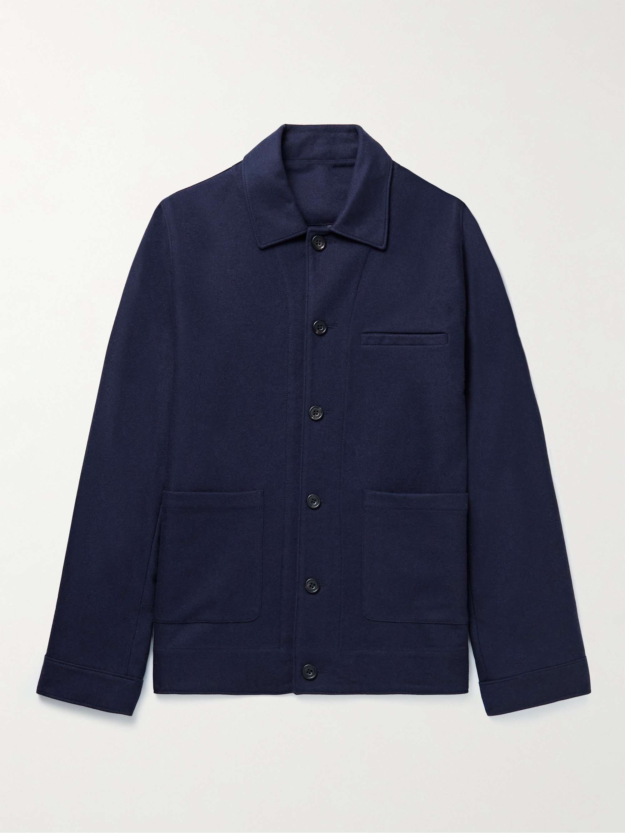 Navy Double-Faced Wool-Flannel Shirt Jacket | RICHARD JAMES | MR PORTER