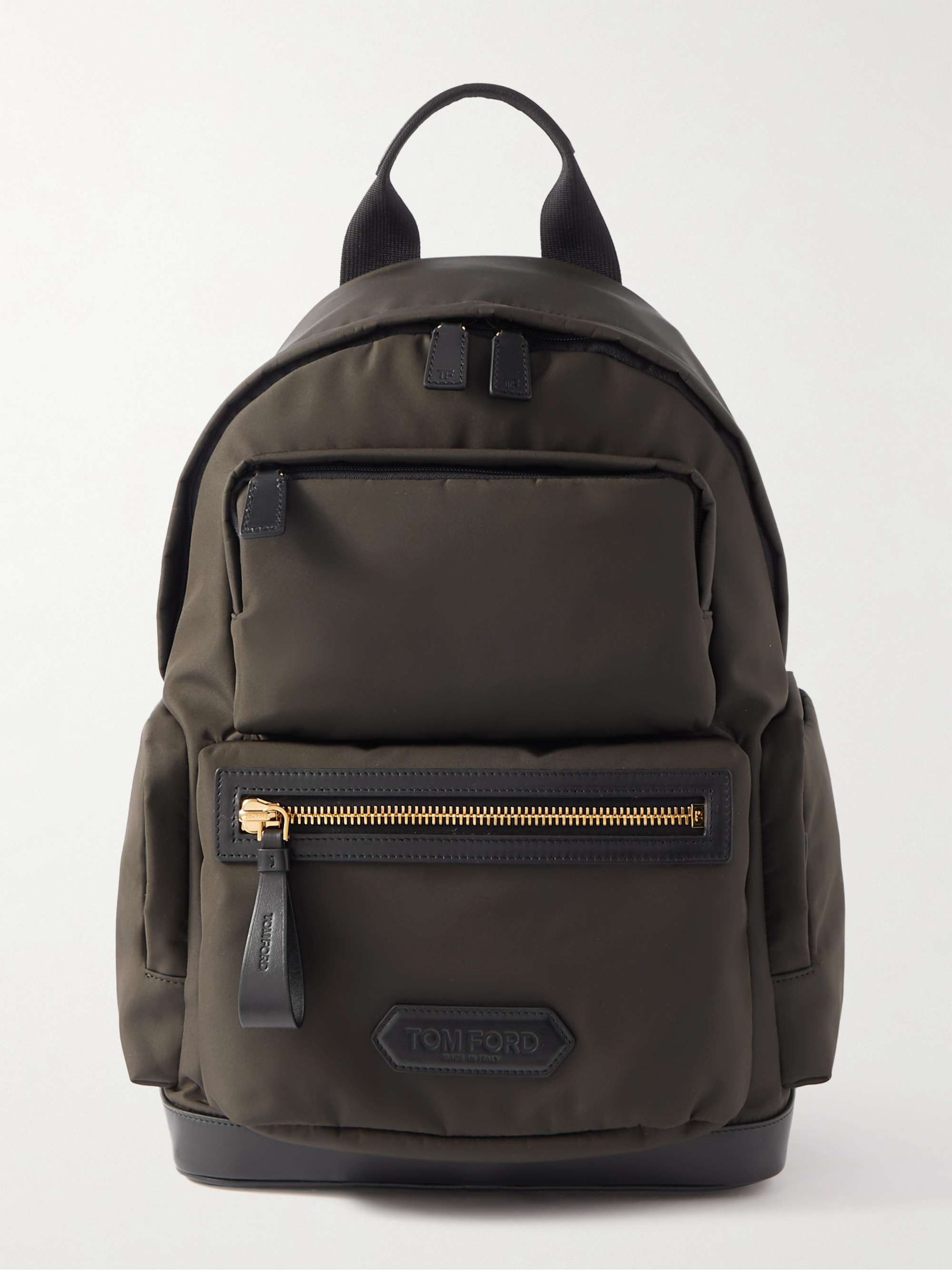 TOM FORD Leather-Trimmed Recycled-Nylon Backpack | MR PORTER