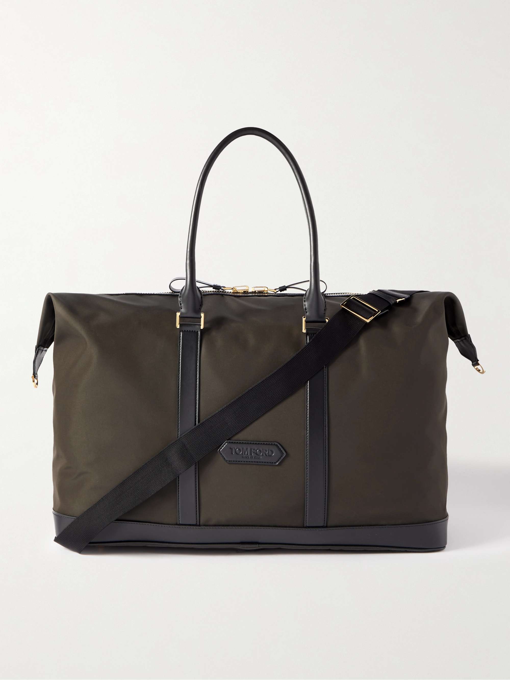 TOM FORD Leather-Trimmed Recycled-Nylon Weekend Bag for Men | MR PORTER