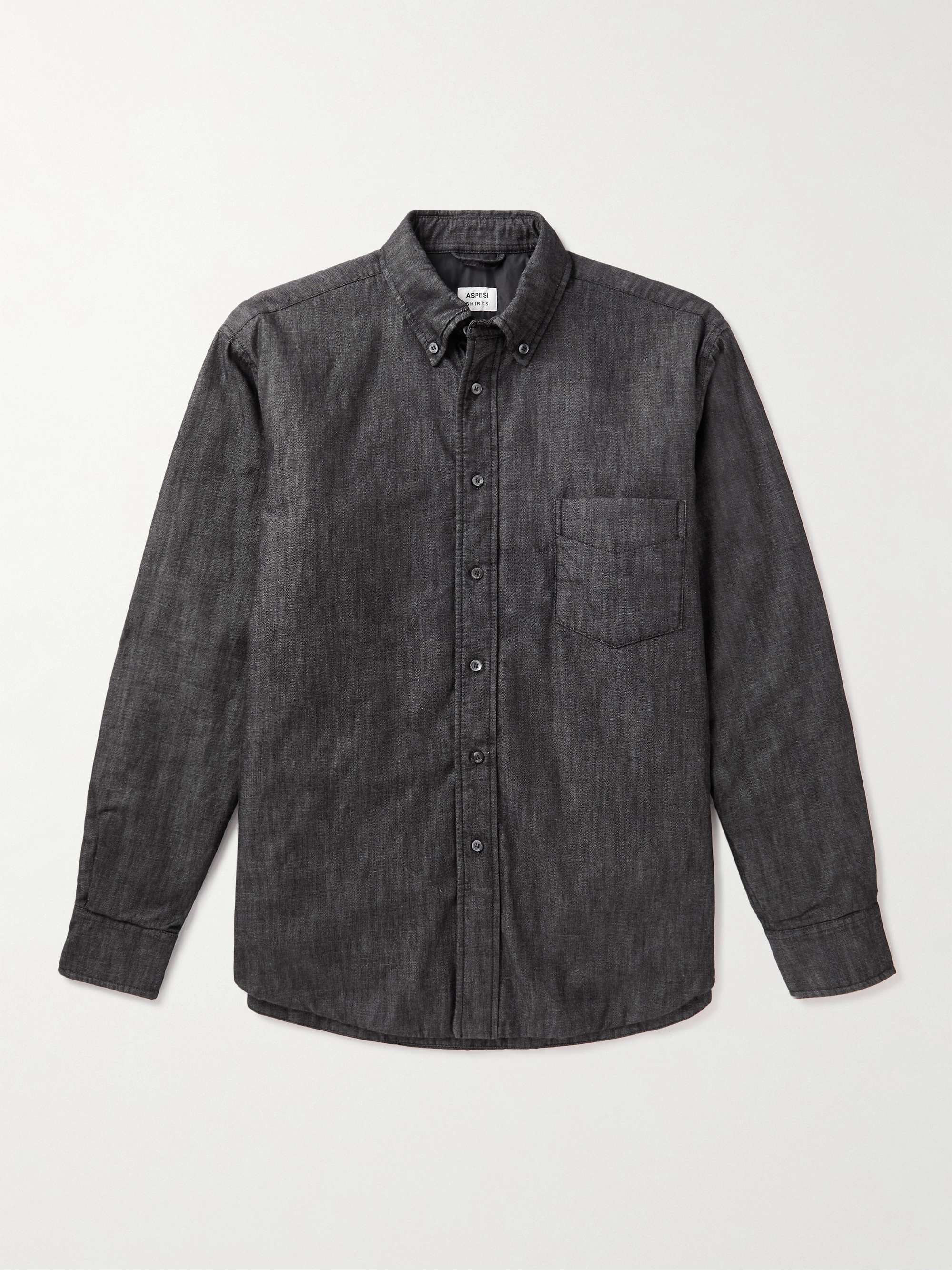 ASPESI Button-Down Collar Padded Denim Shirt for Men | MR PORTER