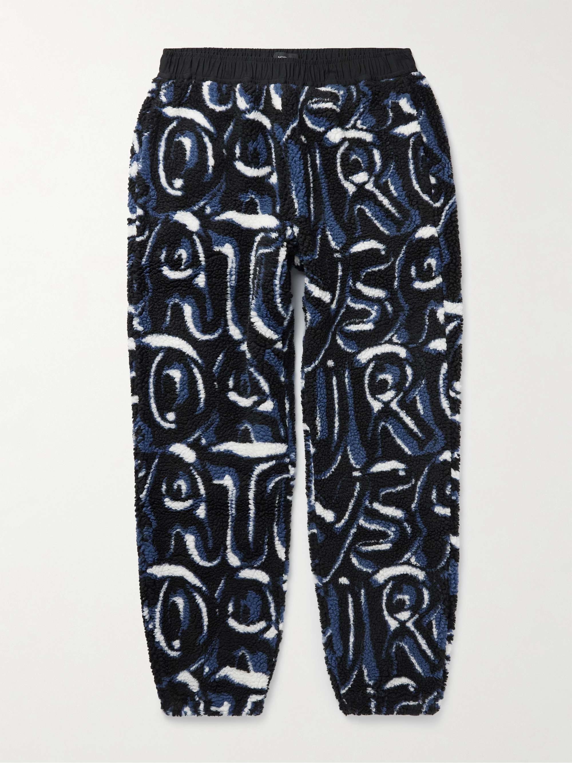 SATURDAYS NYC Serai Spellout Logo-Print Polar Fleece Sweatpants for Men |  MR PORTER